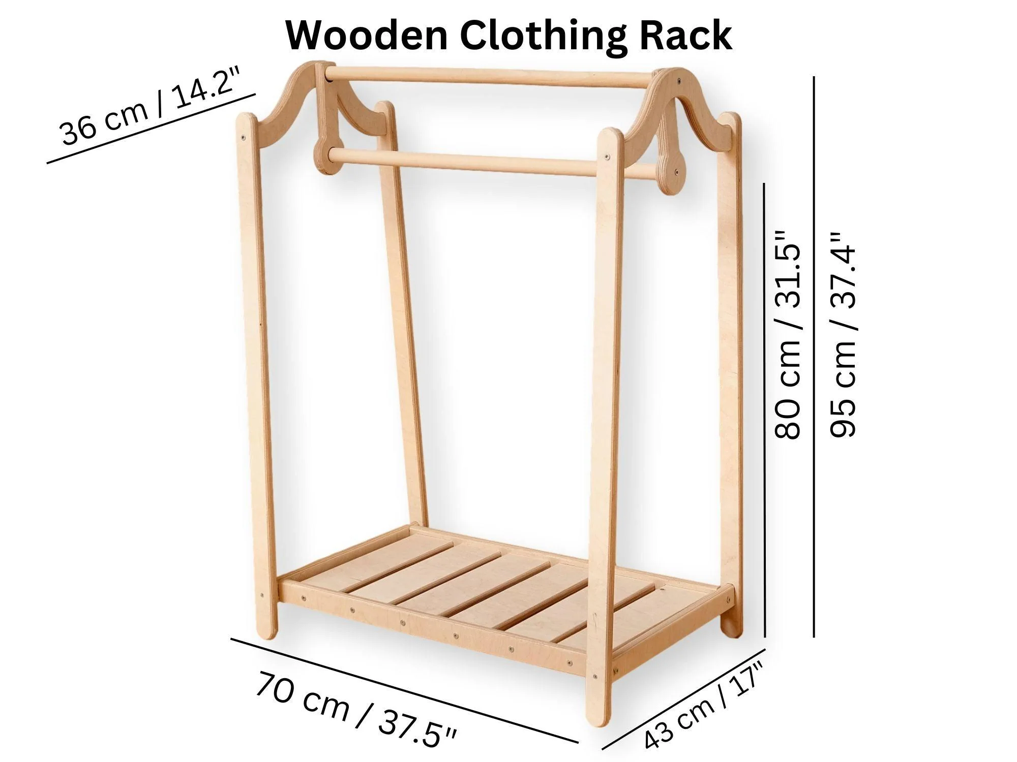 Montessori Wooden Kids Clothing Rack - Image 15