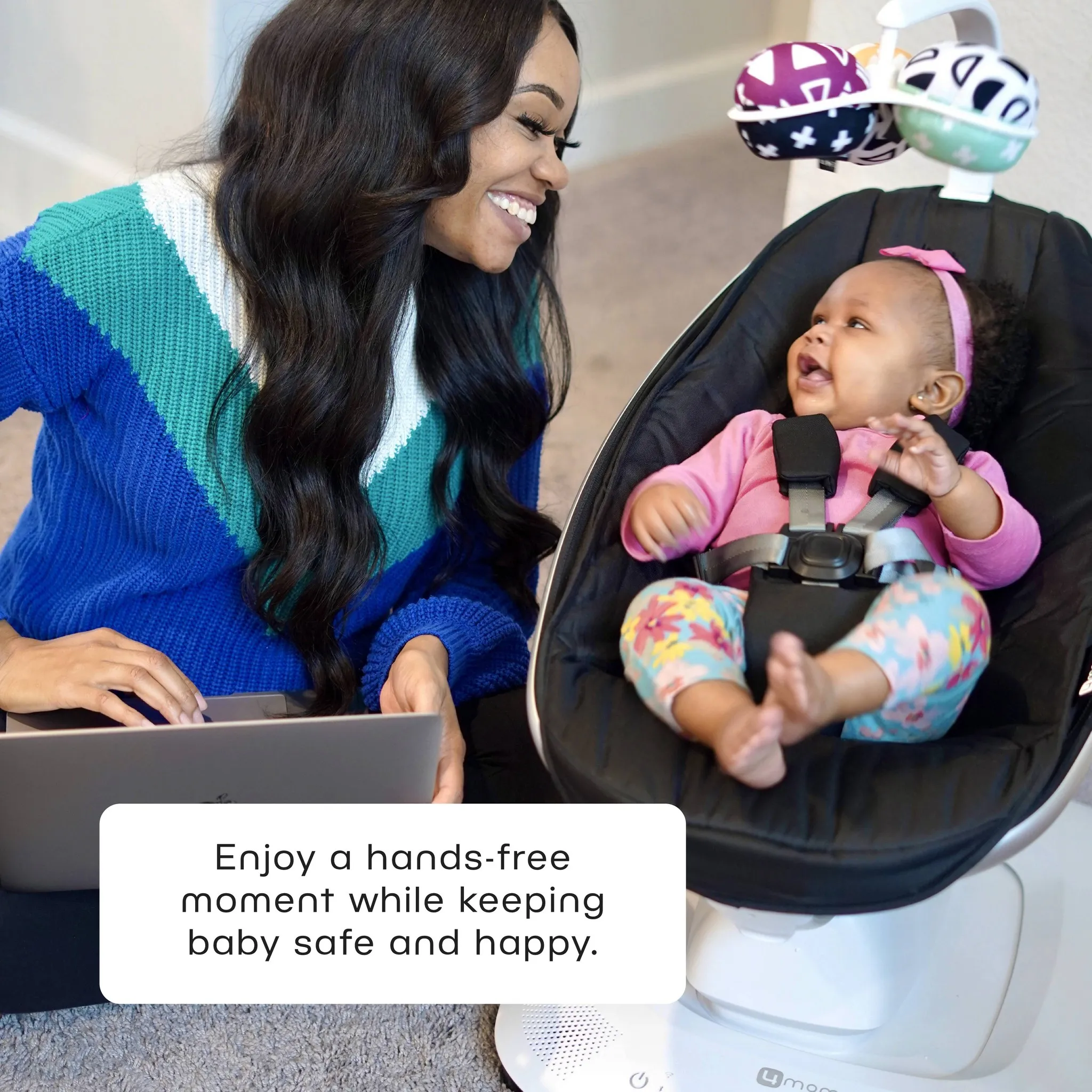 Multi-Motion Baby Swing with Smart Connectivity - Black - Image 6