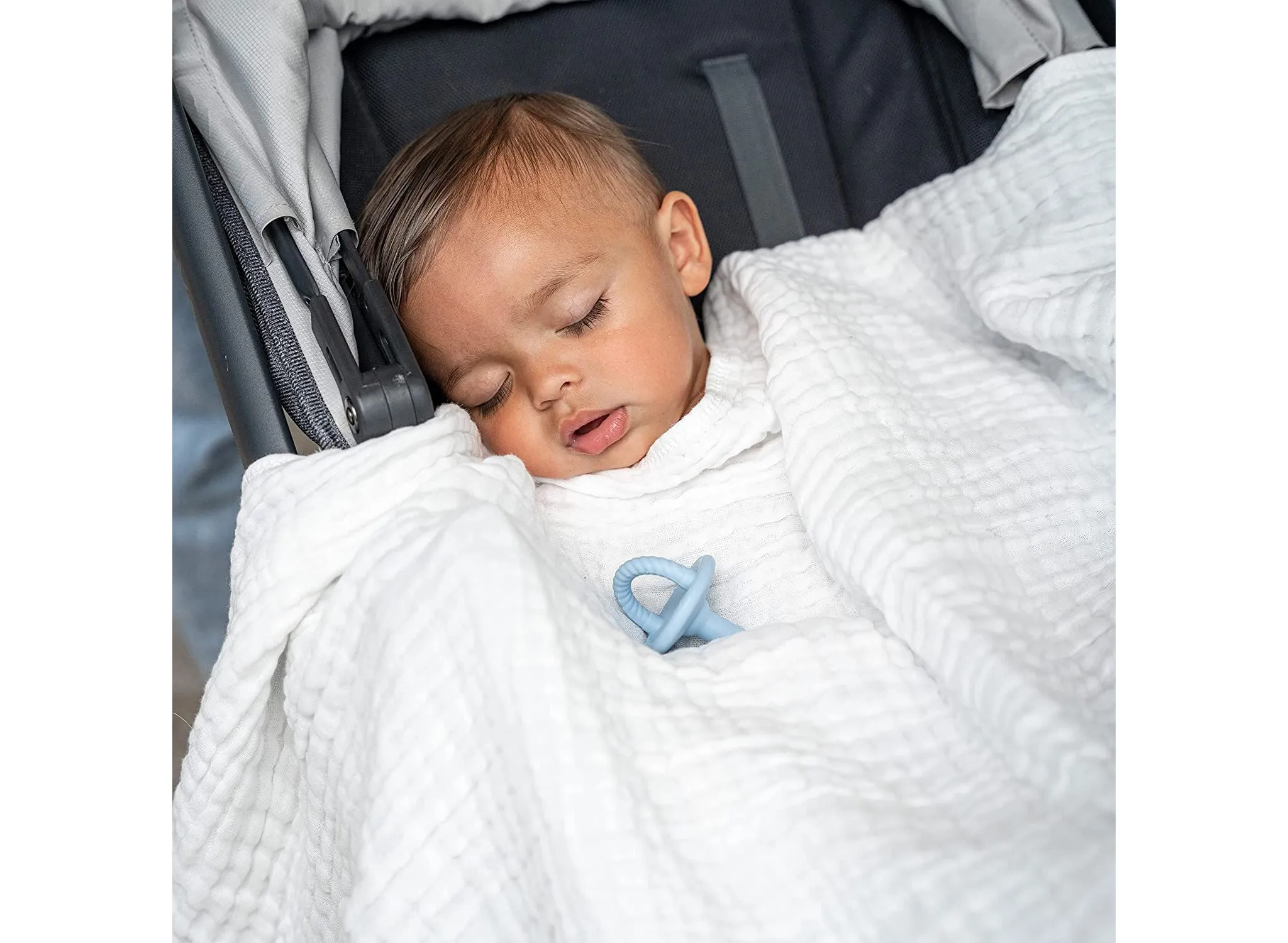 Baby Muslin Blanket, Large 40" X 40" By Comfy Cubs - White - Image 5