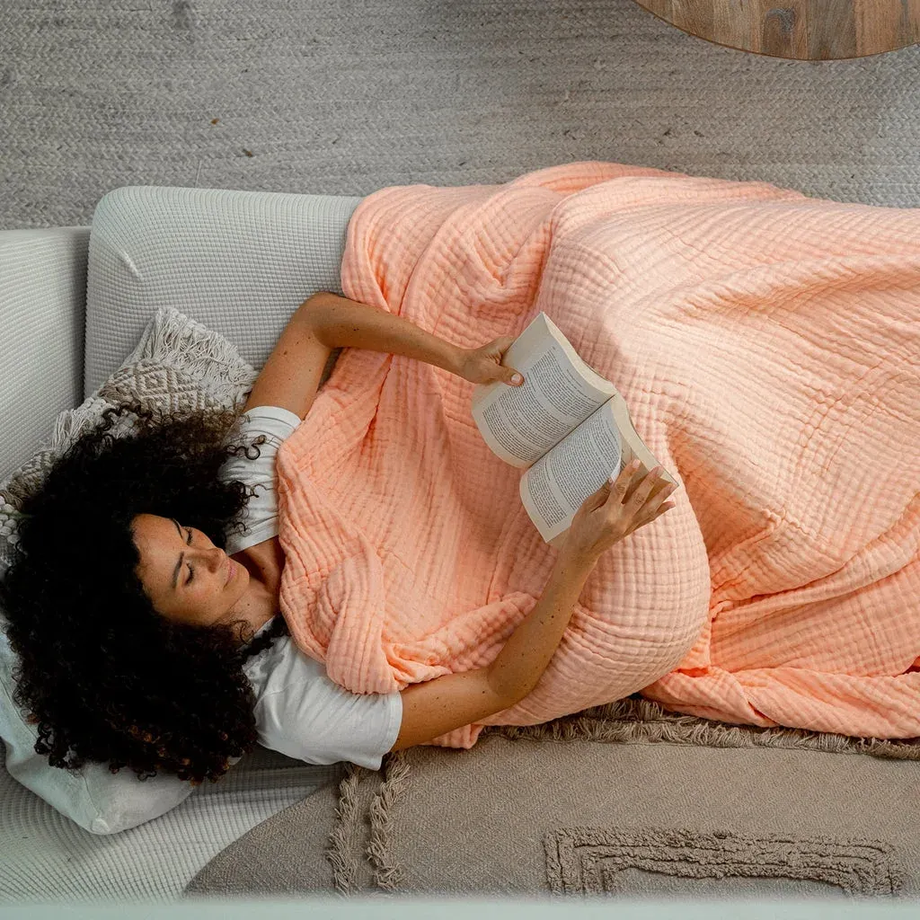 Muslin Blanket Twin 90” x 66” - Lace Pink - Image 3