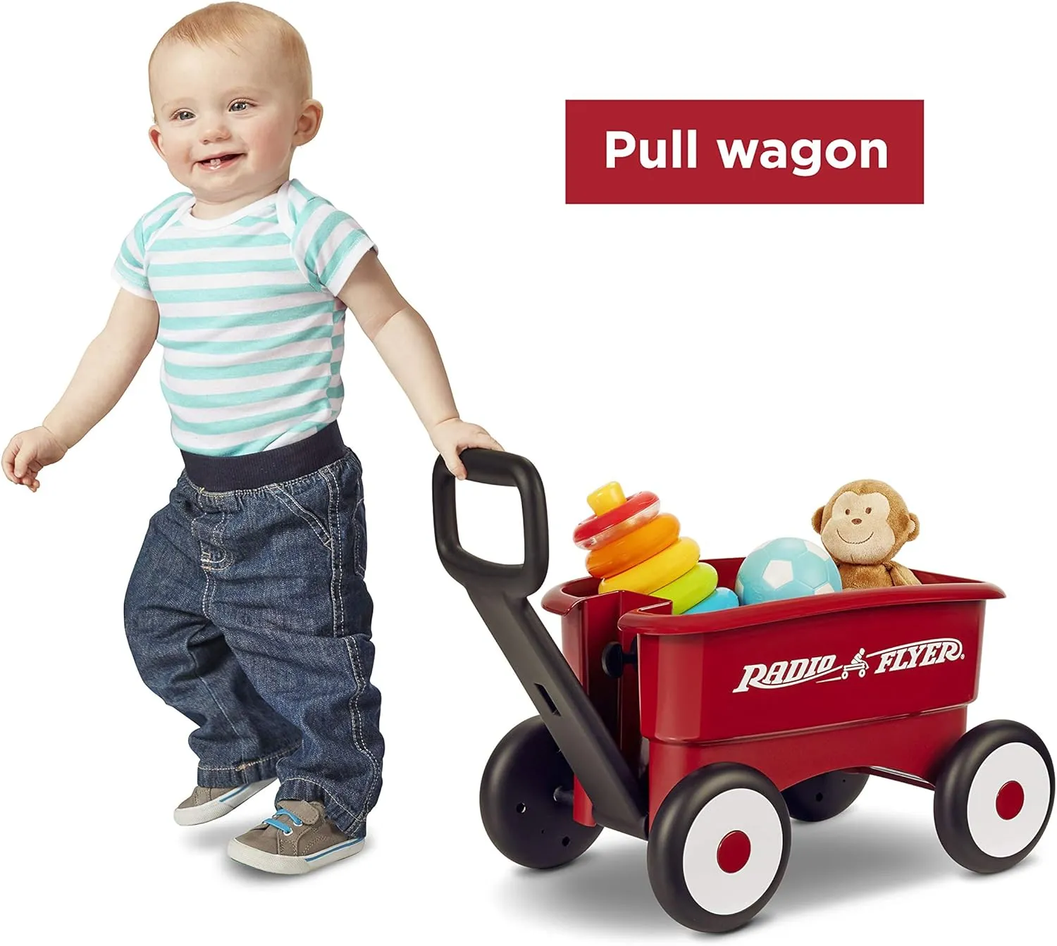 My 1st 2-in-1 Wagon Push and Pull Toy - Red - Image 5