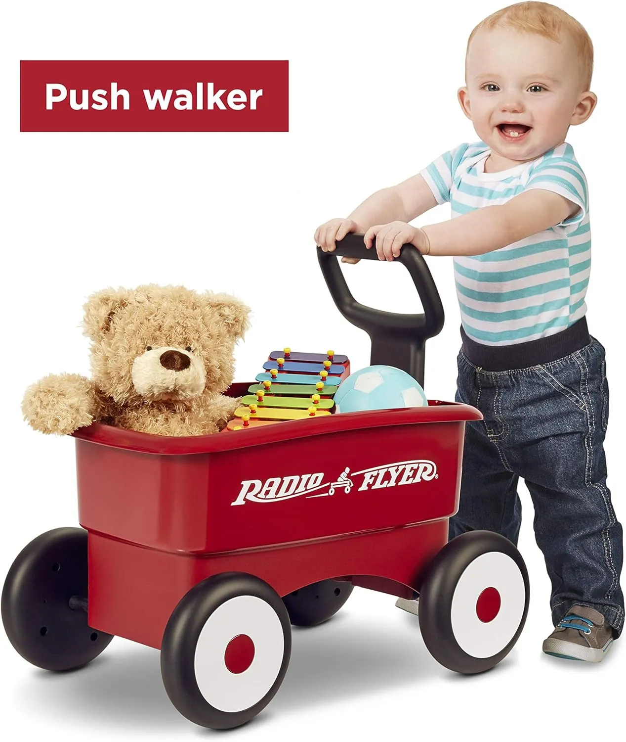 My 1st 2-in-1 Wagon Push and Pull Toy - Red - Image 7