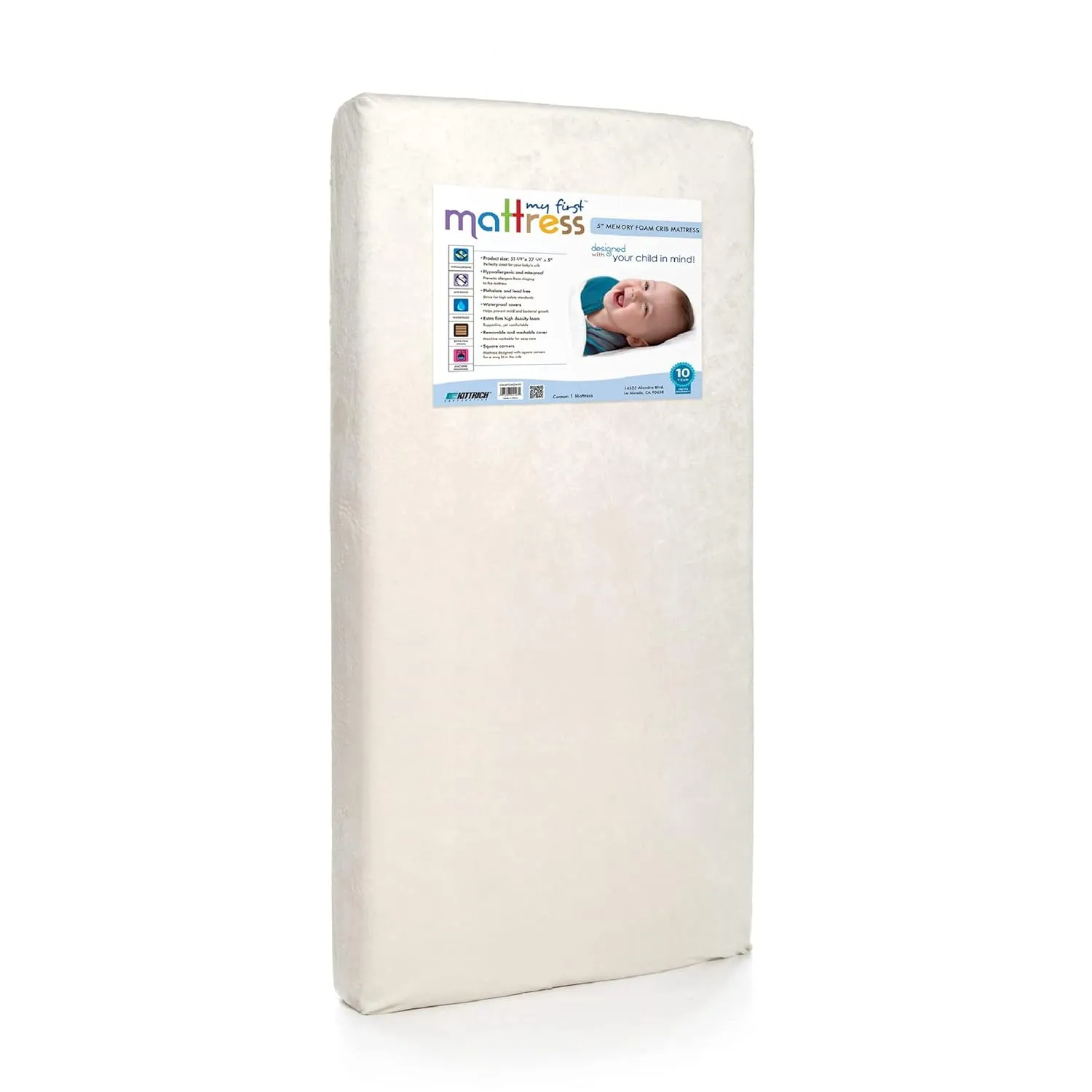 My First Memory Foam Crib Mattress - Breathable And Waterproof