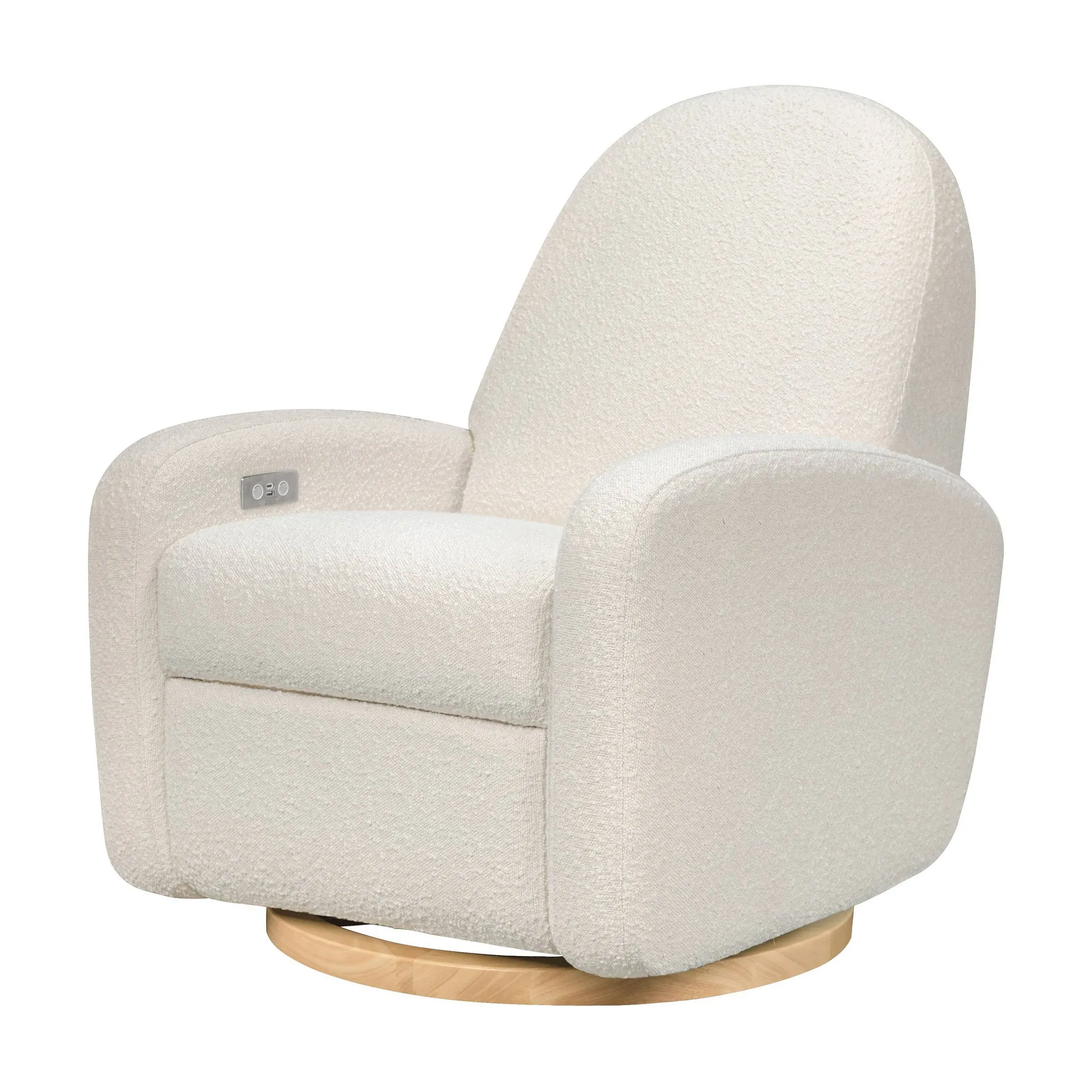 Nami Electronic USB Recliner Light Wood Base - Ivory Boucle