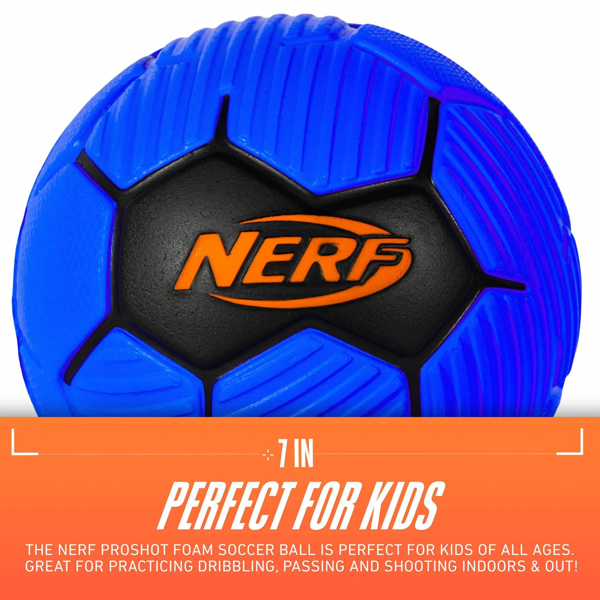 NERF Proshot Foam Size 7 Soccer Ball - Blue - Image 2