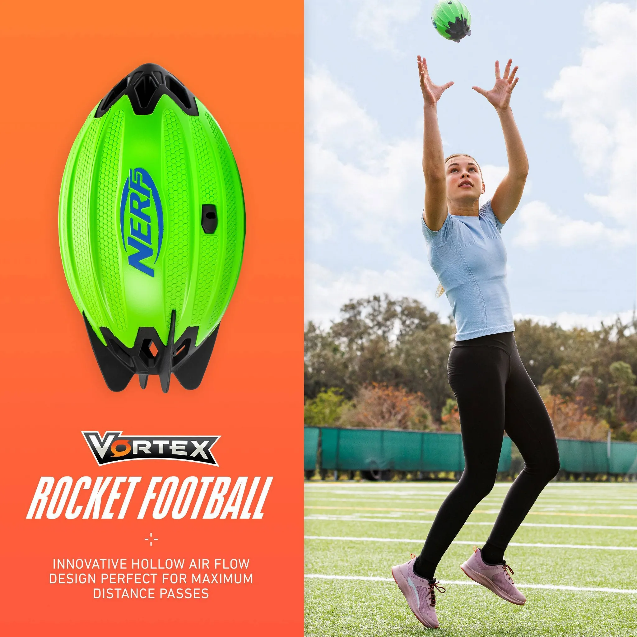 NERF Vortex Rocket Football - Green: Shell, Ages 6 & Up - Image 2
