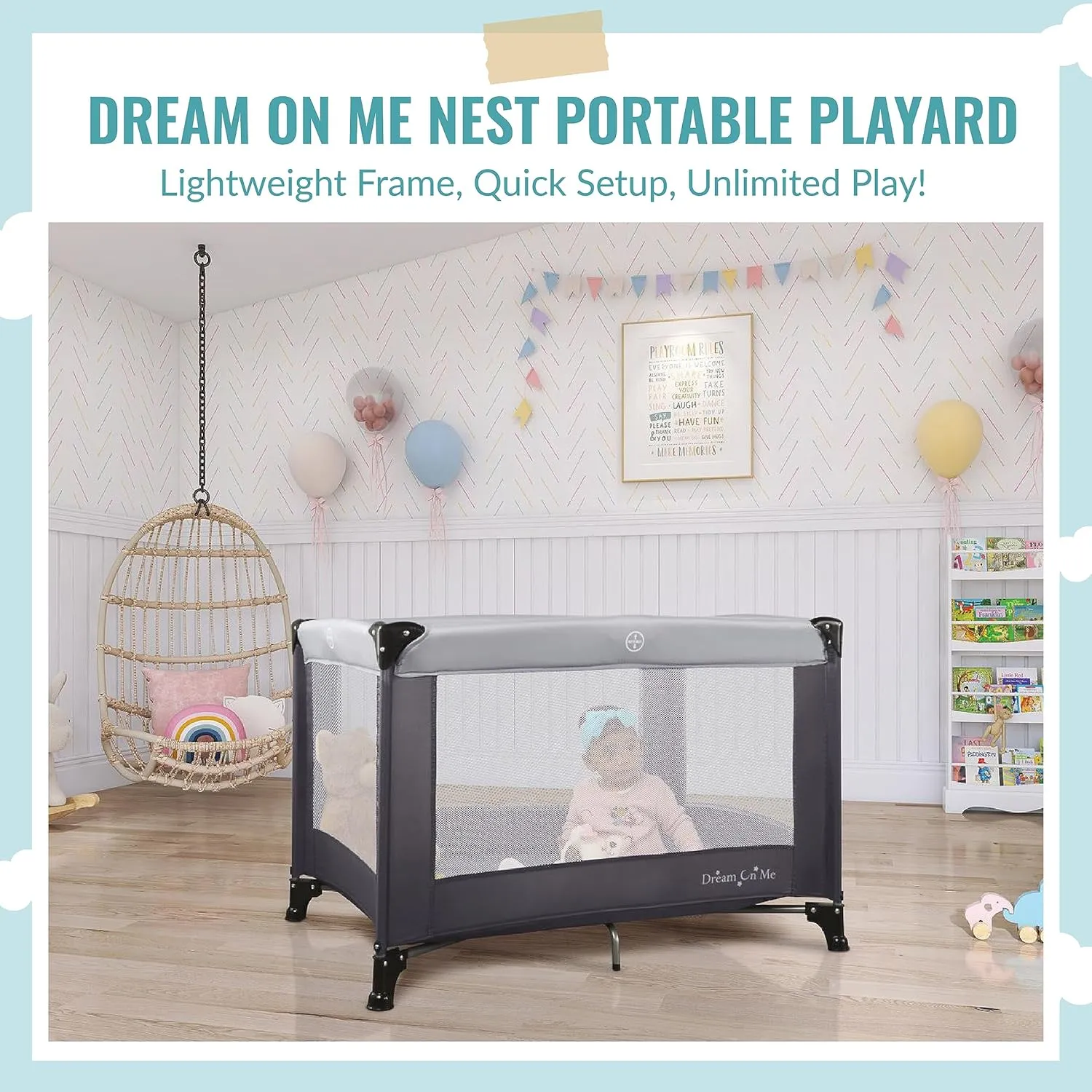 Nest Portable Playard in Grey - Image 2