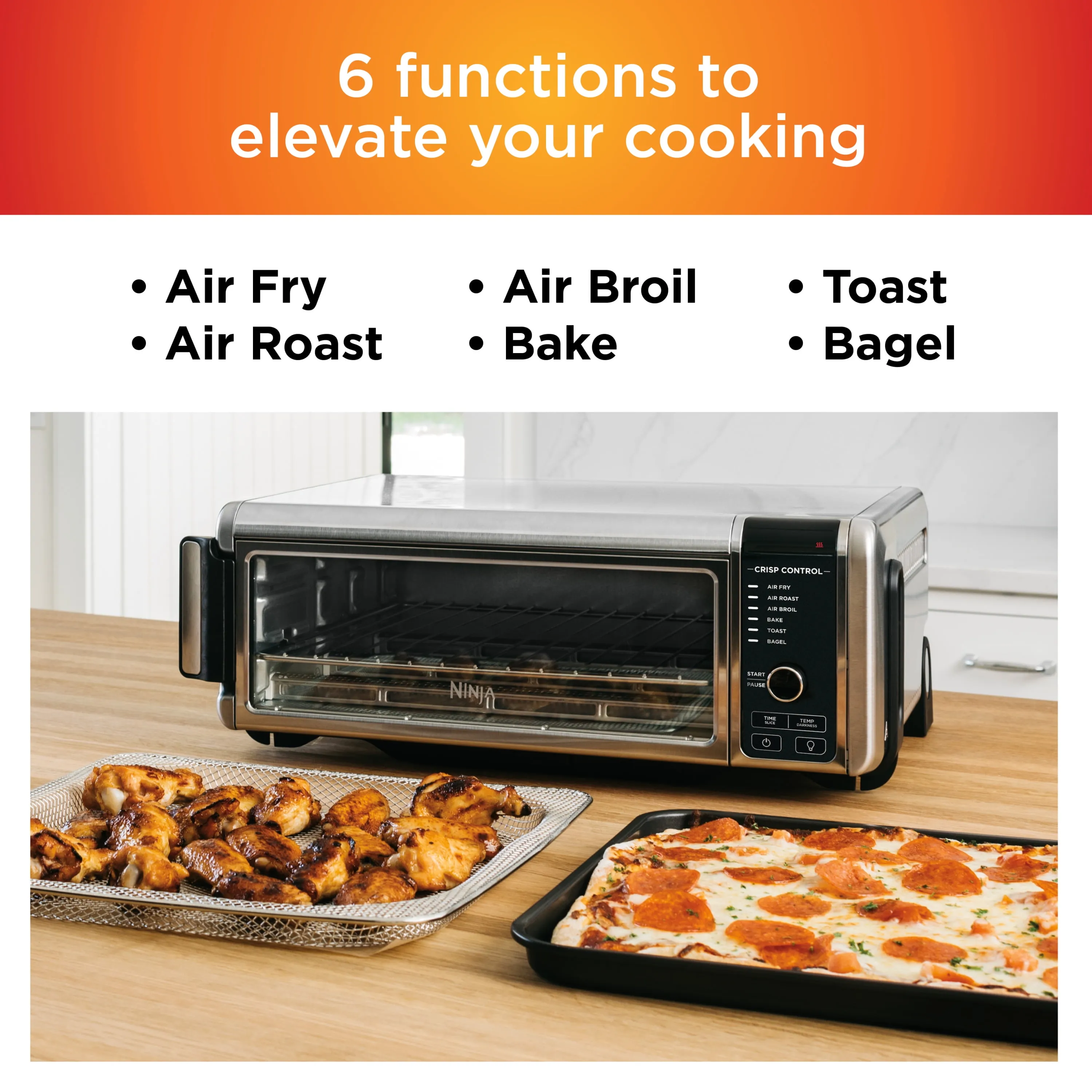 SP100 Foodi™ 6-in-1 Digital Air Fry Oven - Large Toaster Oven Flip-Away for Storage - Image 2