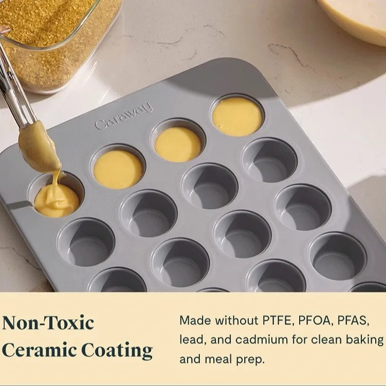 Non-Stick 24 Cup Mini Muffin Pan - Marigold - Image 3