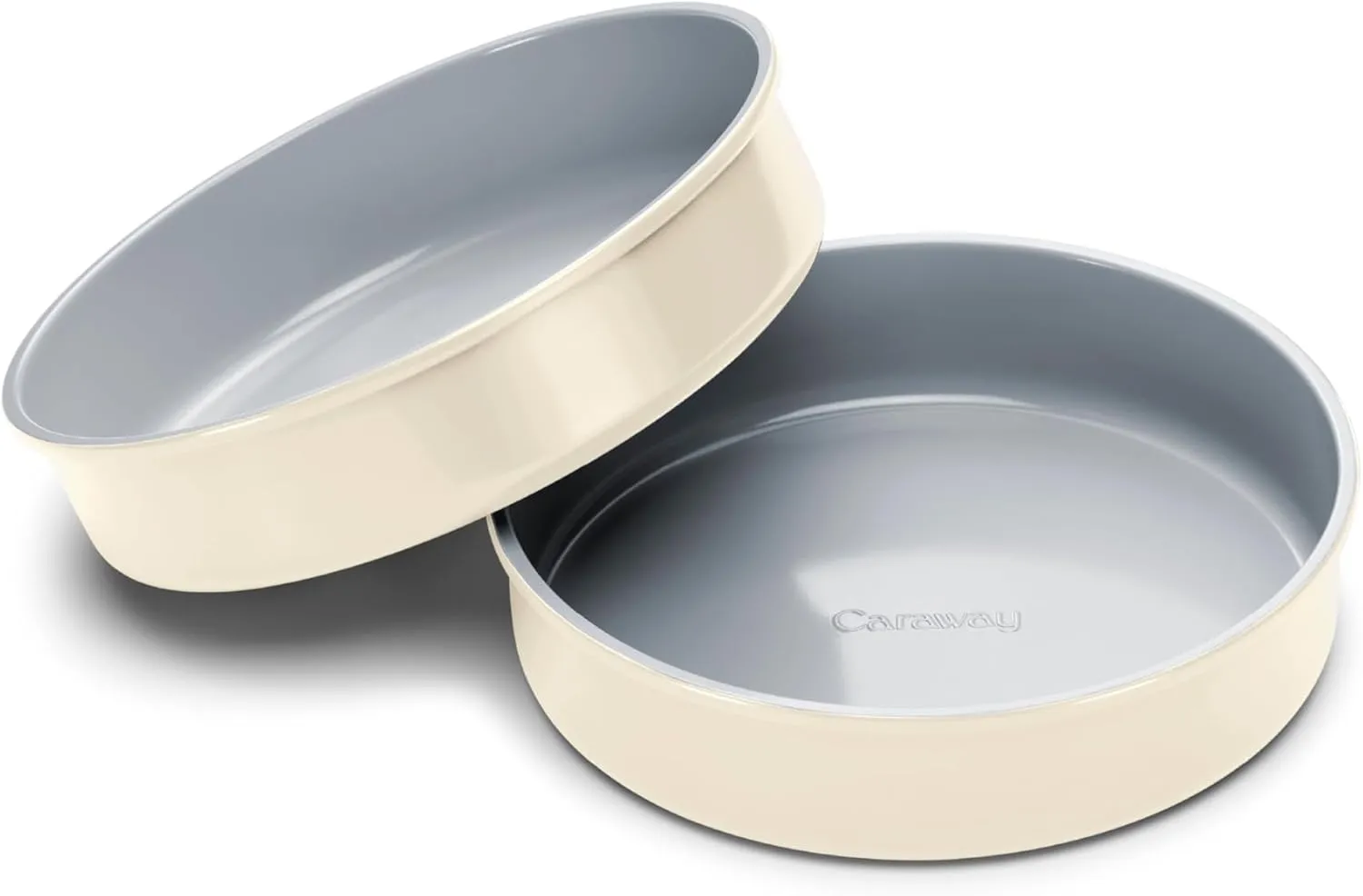 Non-Stick Ceramic 9” Circle Pan Duo - Cream