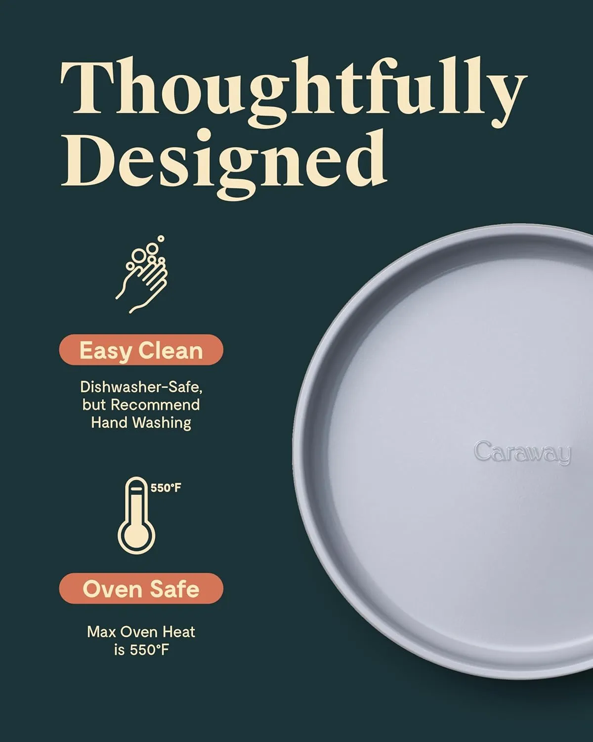 Non-Stick Ceramic 9” Circle Pan Duo - Cream - Image 3