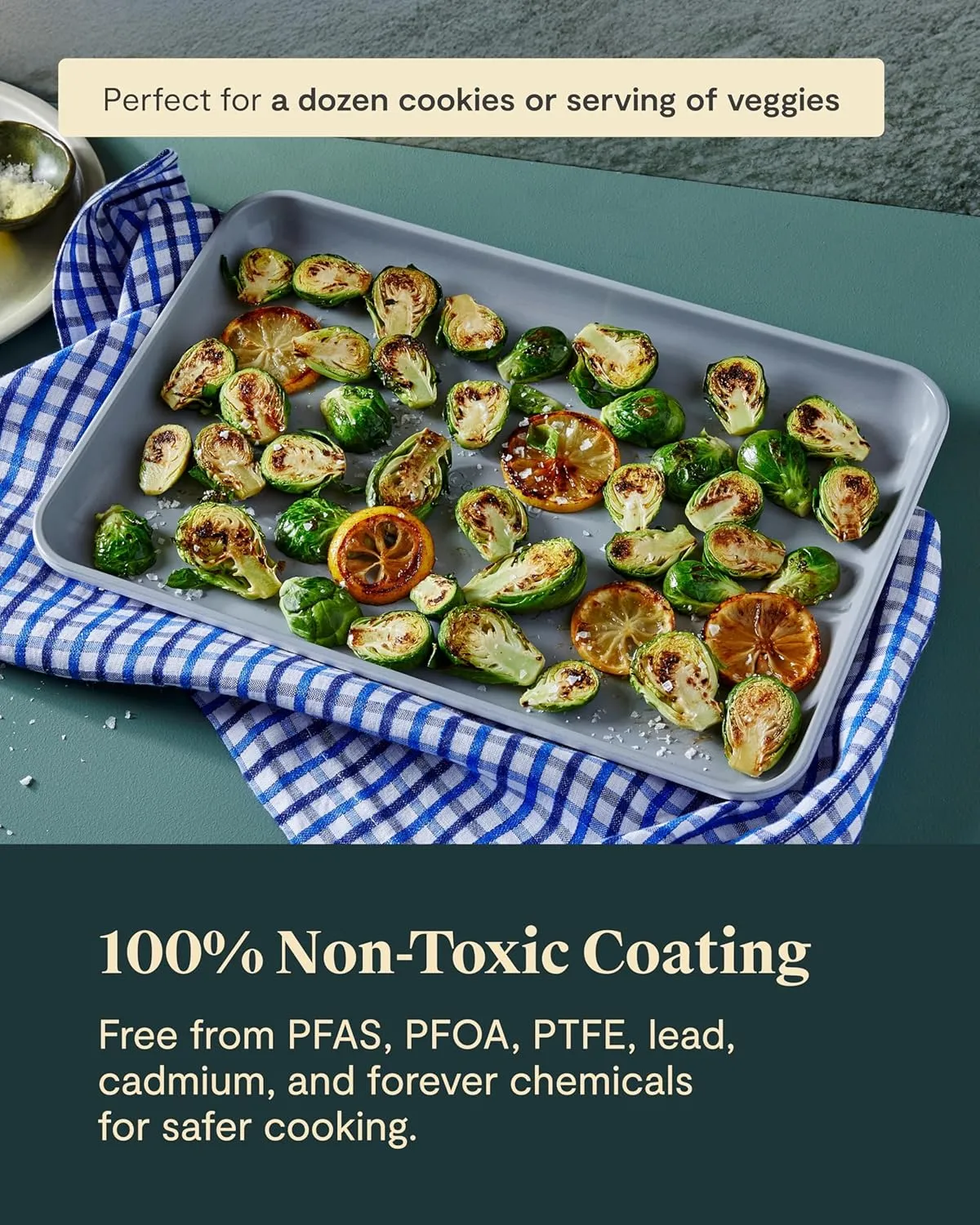 Non-Stick Ceramic Baking Sheet - Medium (15" x 10") - Sage - Image 4