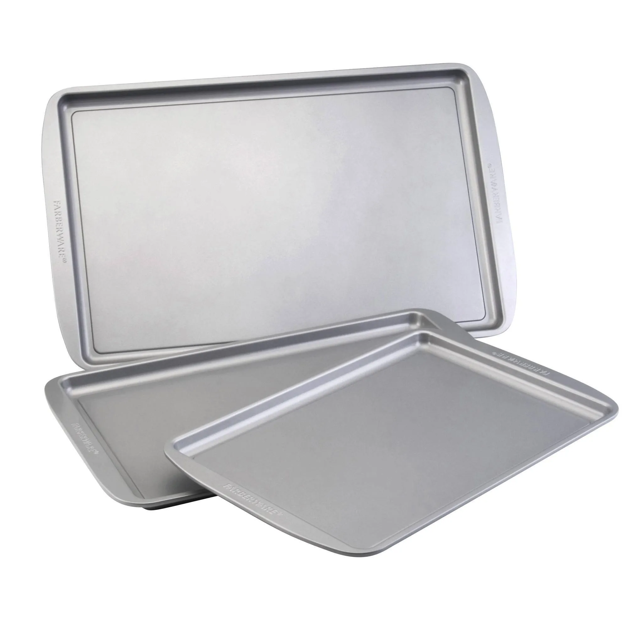 Nonstick 3-Piece Cookie Pan Set - Gray