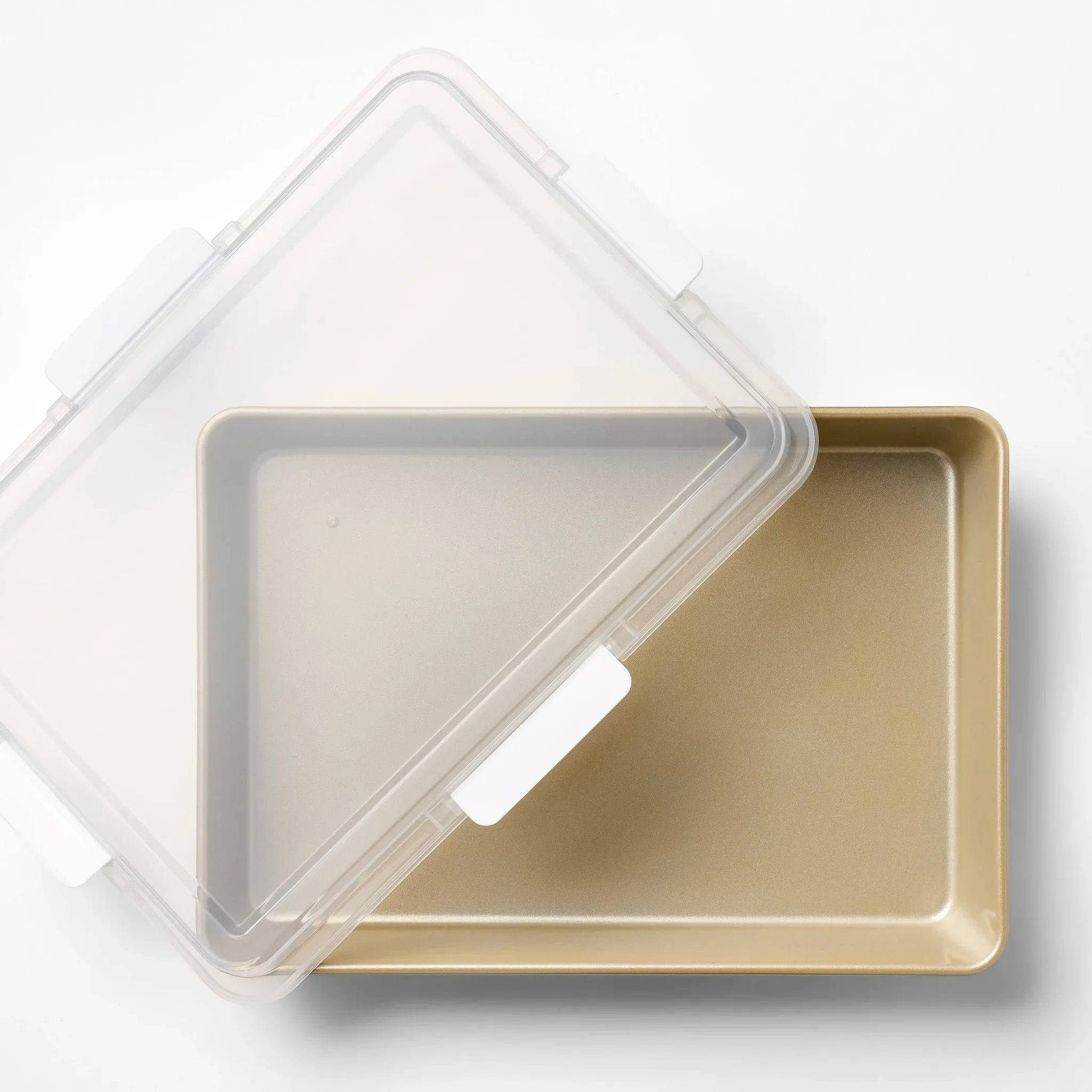 Nonstick Aluminized Steel Cake Pan Set with Lid - Gold - Image 3