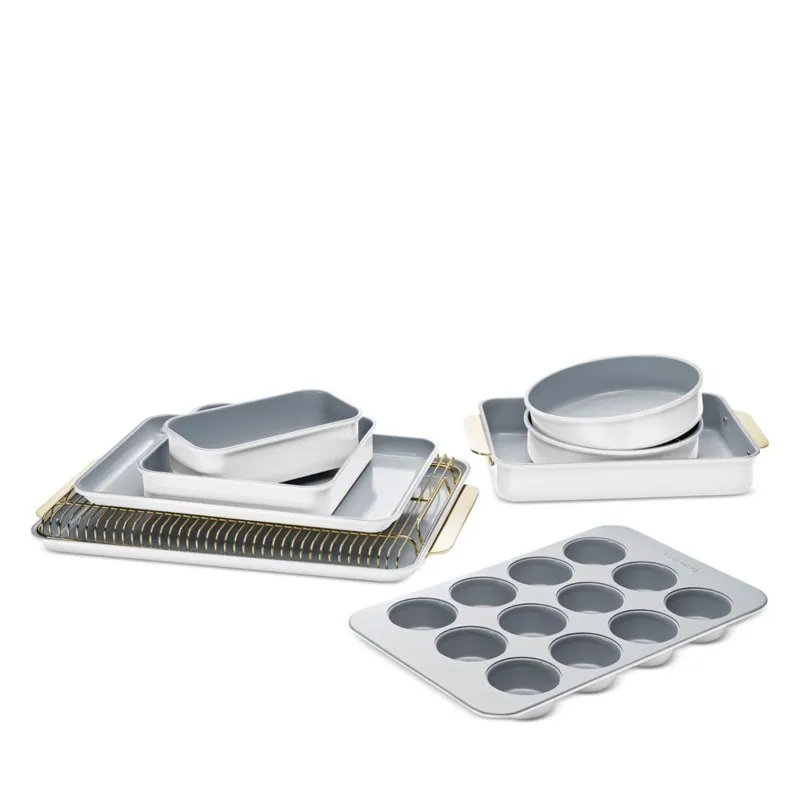 Nonstick Ceramic Bakeware Set (11 Pieces)- White