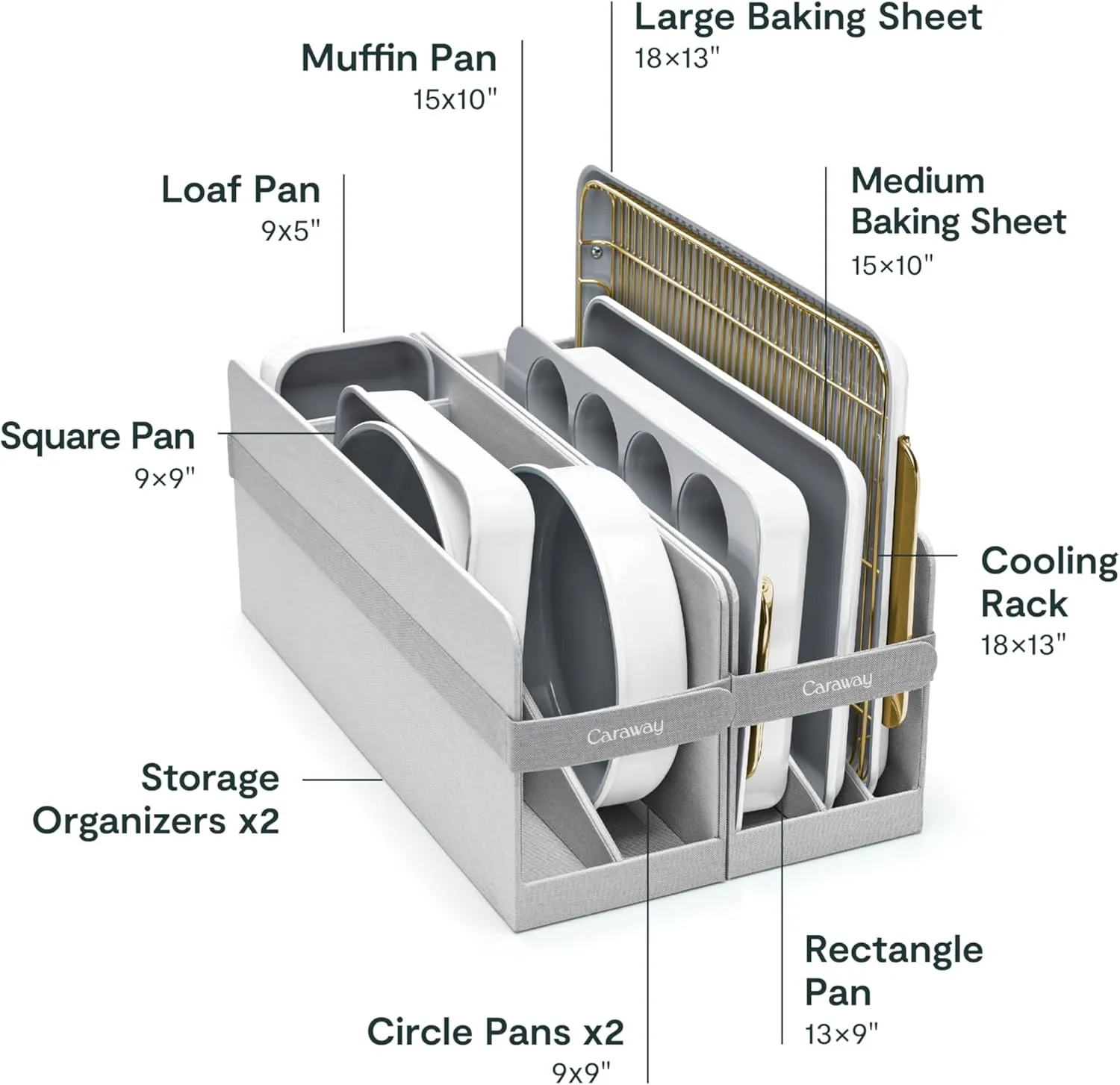 Nonstick Ceramic Bakeware Set (11 Pieces)- White - Image 2