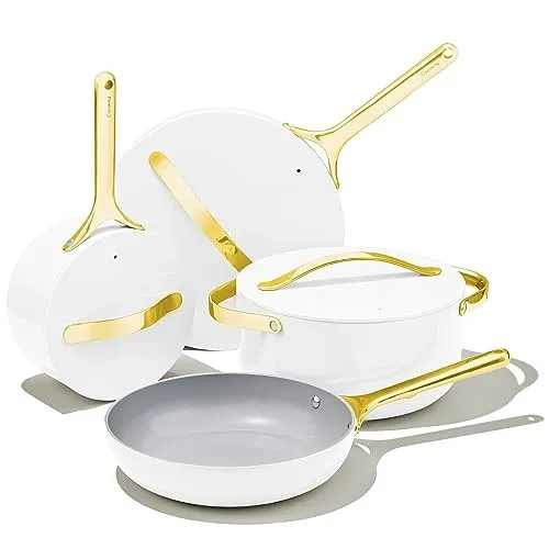 12-Piece Non-Stick Ceramic Cookware Set - White