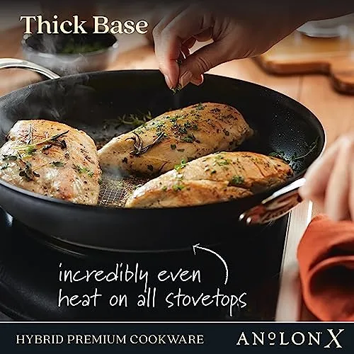 Nonstick Frying Pan Set - 8 Inch, 10 Inch, 12 Inch - Grey - Image 2
