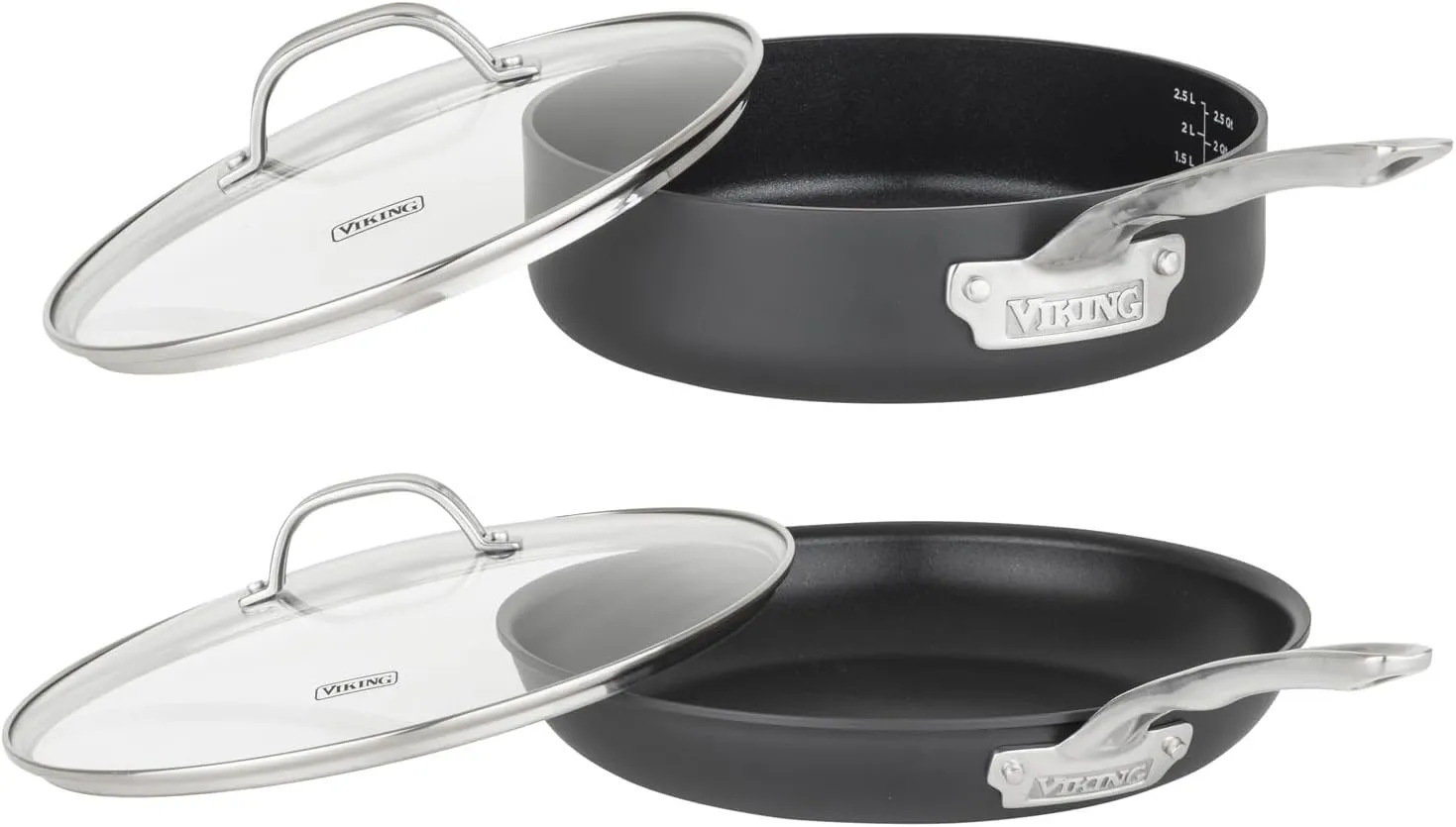 Nonstick Hard Anodized Cookware Set - Black - Image 4