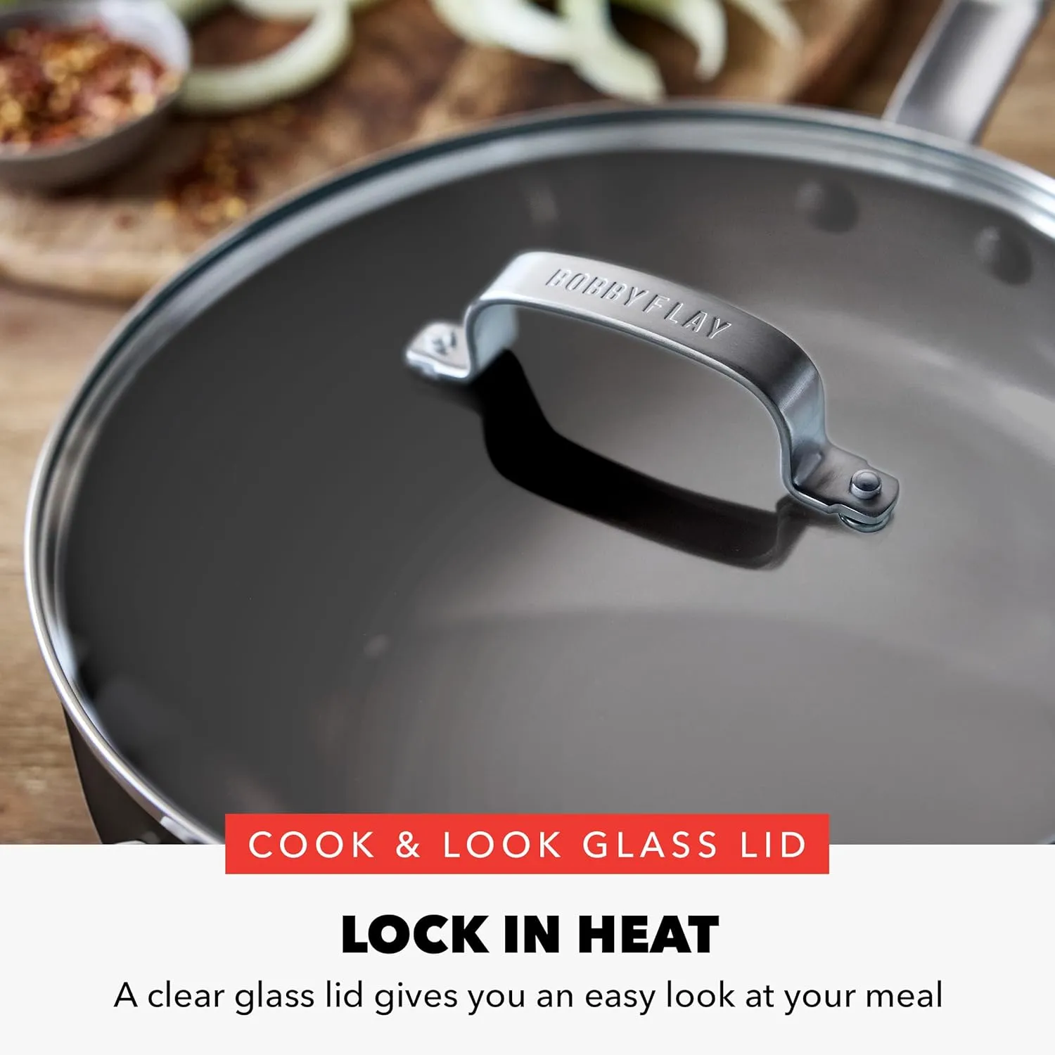 Nonstick Sauté Pan with Glass Lid - Black - Image 5