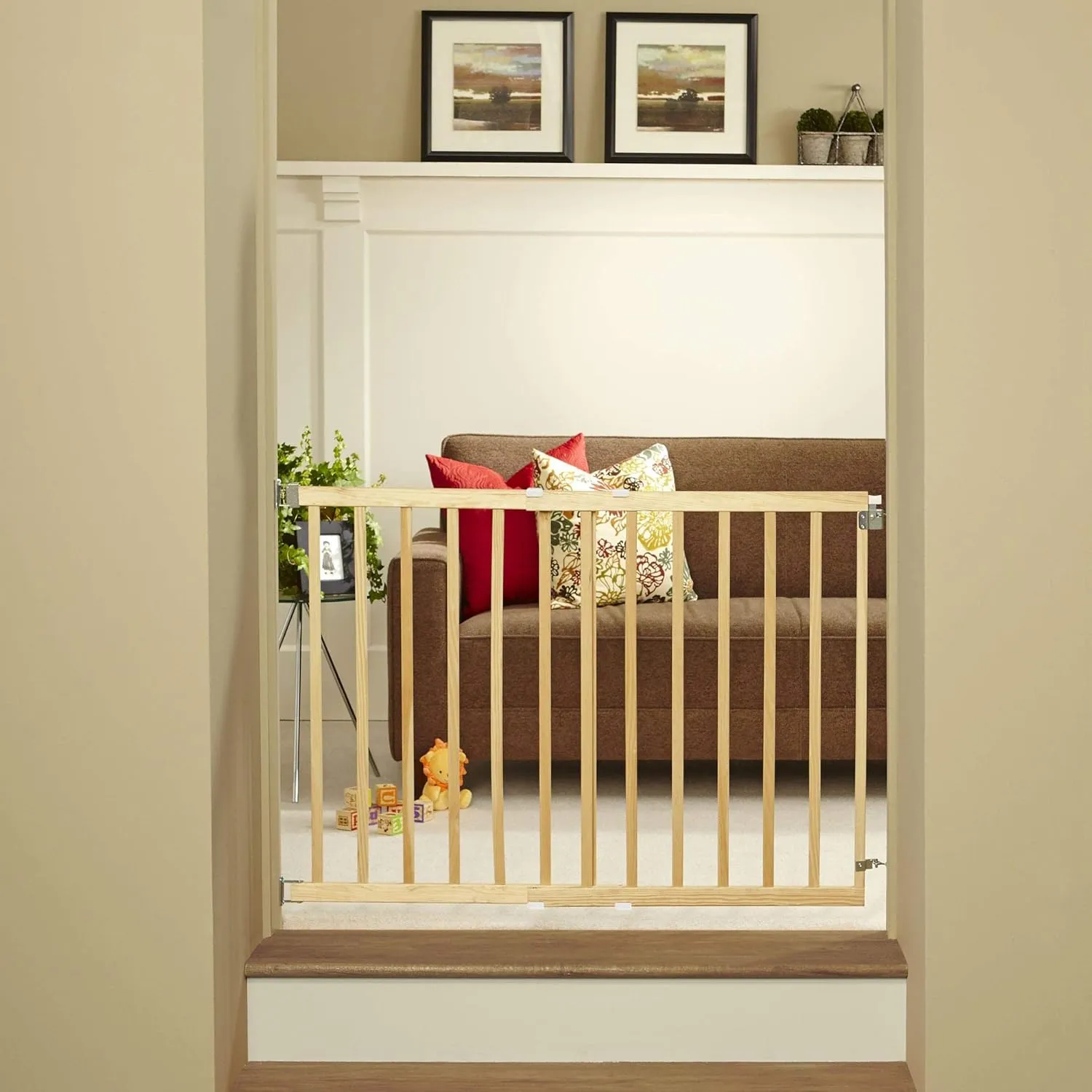 North States Wood Child Safety Gate - 30 In. H X 28-42 In. W - Image 5
