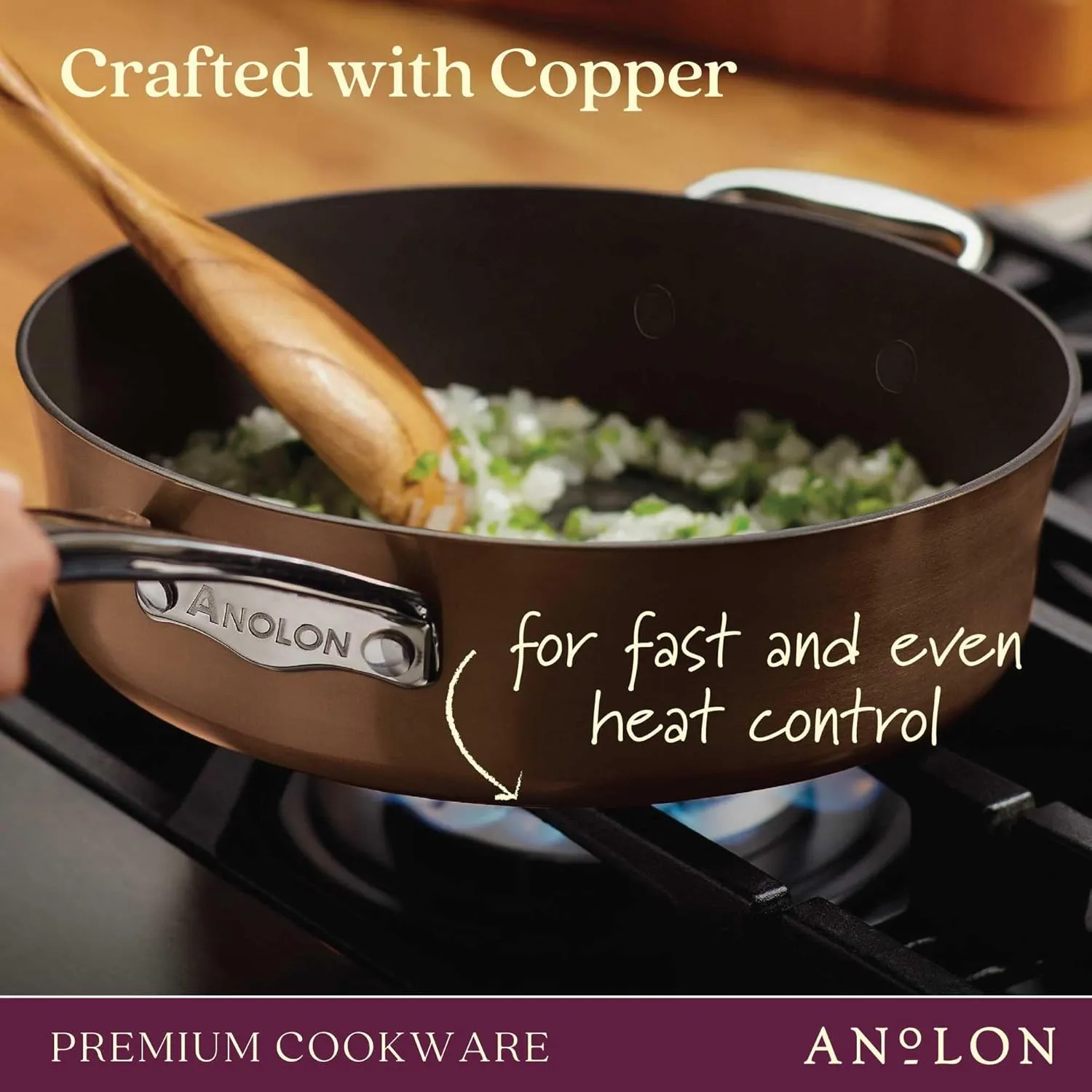 Nouvelle Copper Luxe 12-Inch Stir-Fry Pan - Image 4