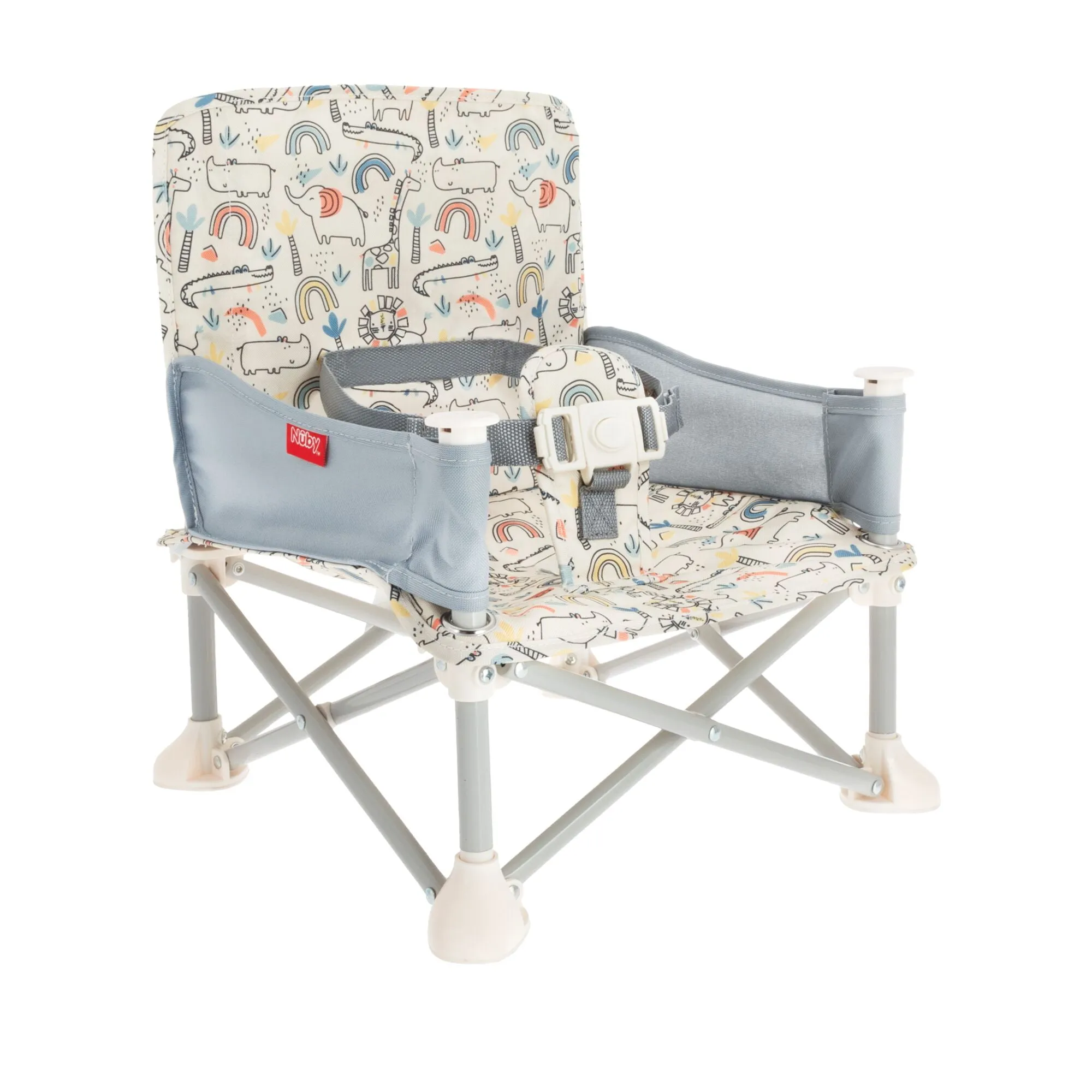 Nuby Pop-Up Portable Booster Seat with Removable Tray - Safari - Image 3