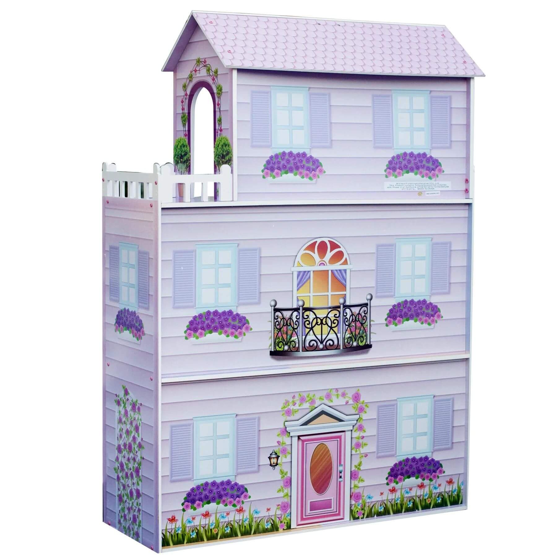 Olivia's Little World Dreamland Tiffany Dollhouse With 12 Accessories, Pink/Purple (Open Box)