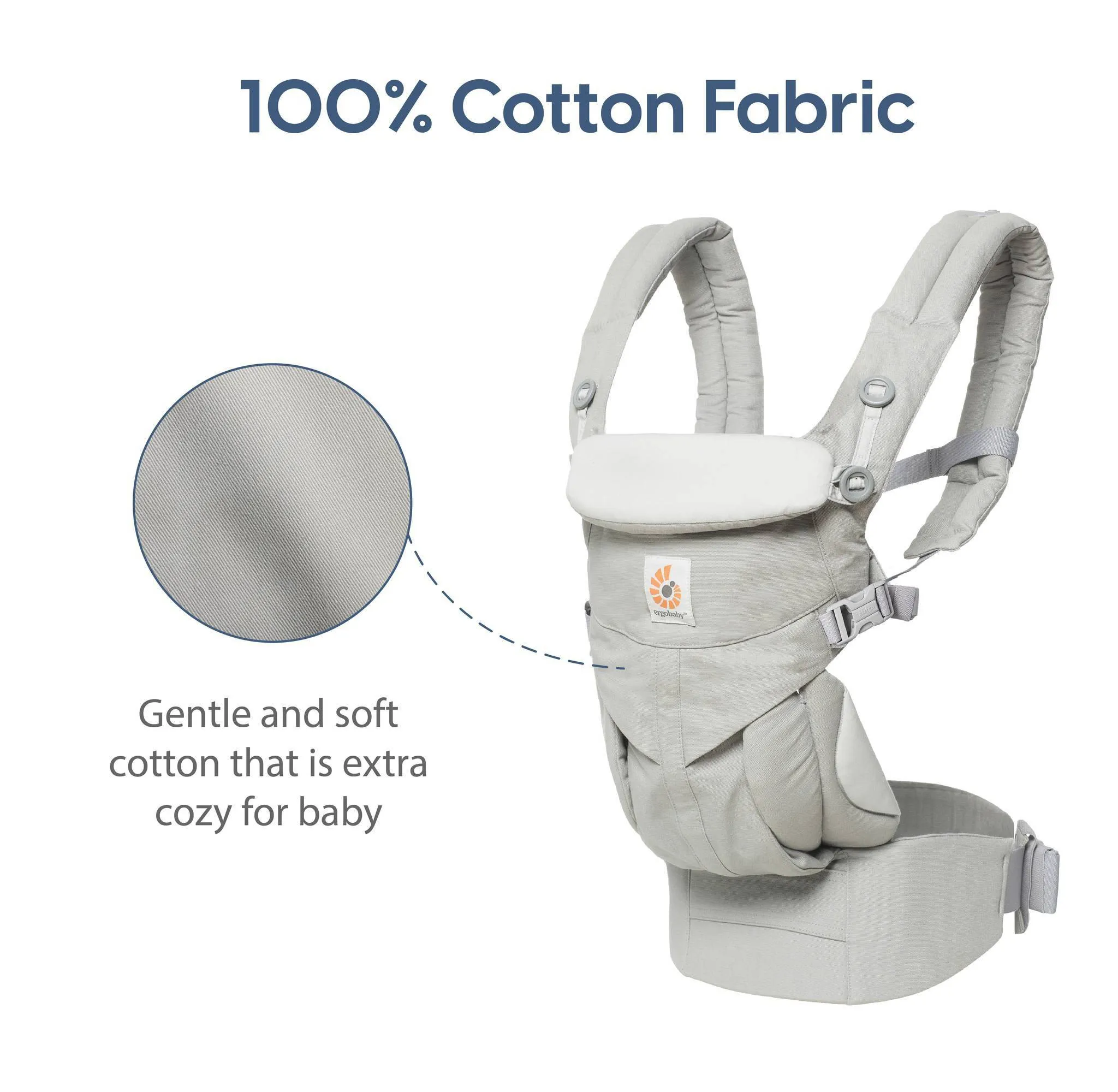 Omni Classic All Carry Positions Baby Carrier for Newborn to Toddler - Pearl Gray - Image 13