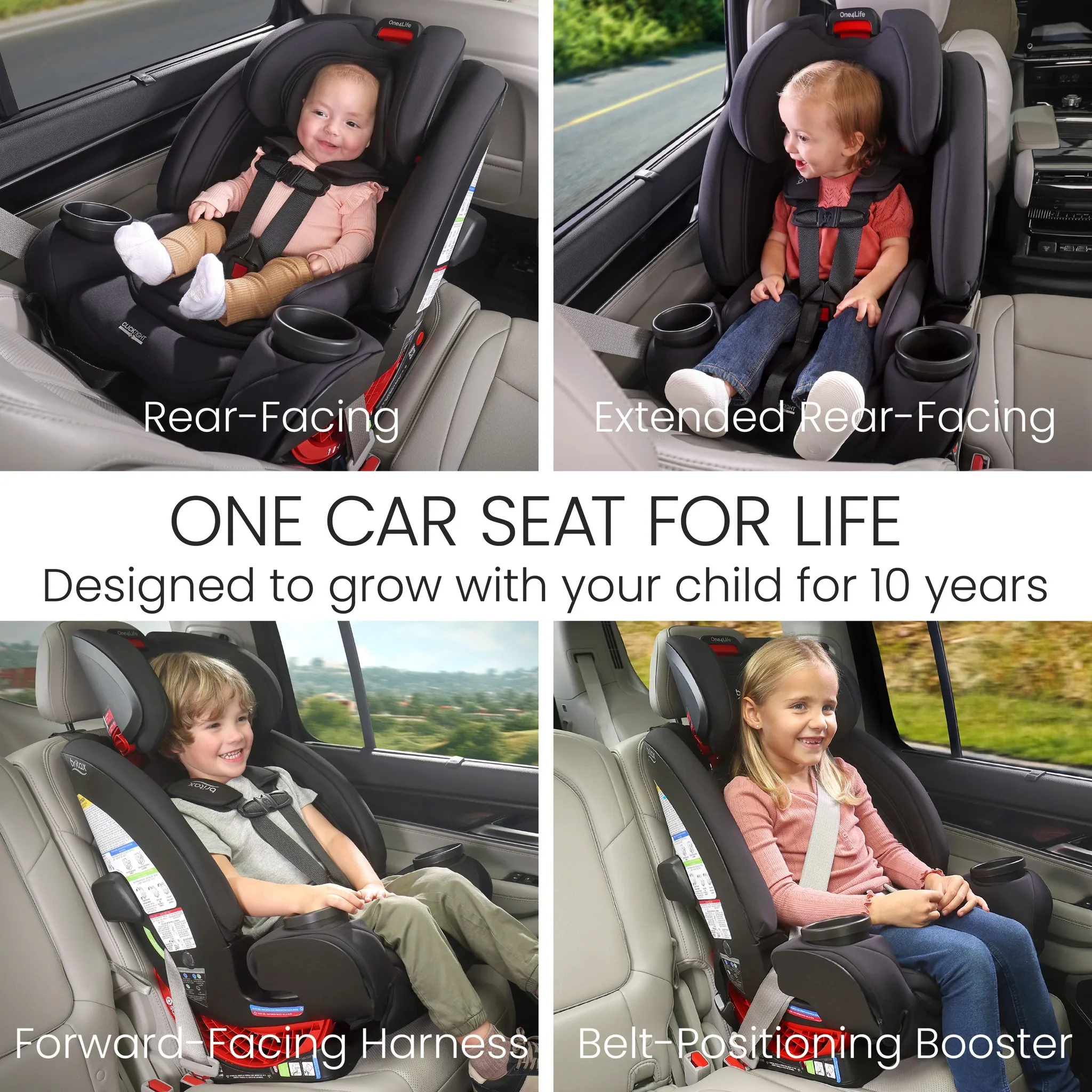 One4Life All-in-One Car Seat Click Tight Installation and SafeWash Fabric - Parchment - Image 4