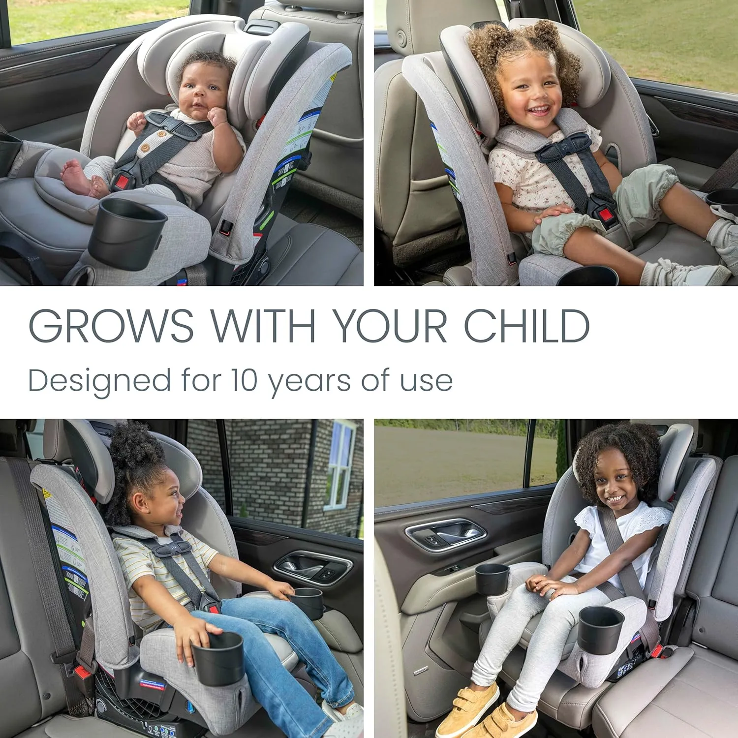 One4Life Slim All-in-One Convertible Car Seat - Raven Black - Image 4