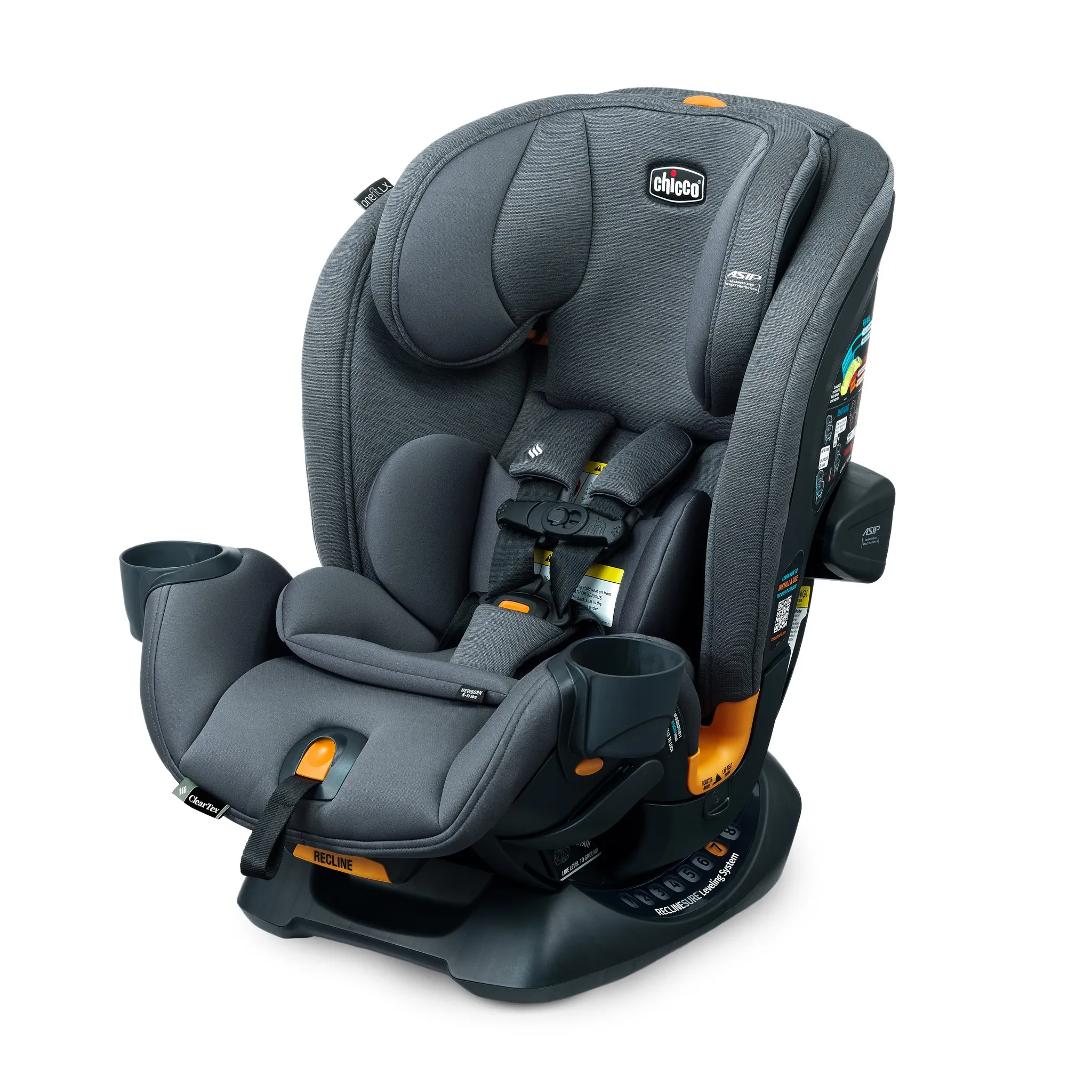 OneFit LX ClearTex All-in-One Convertible Car Seat - Smoke - Image 4