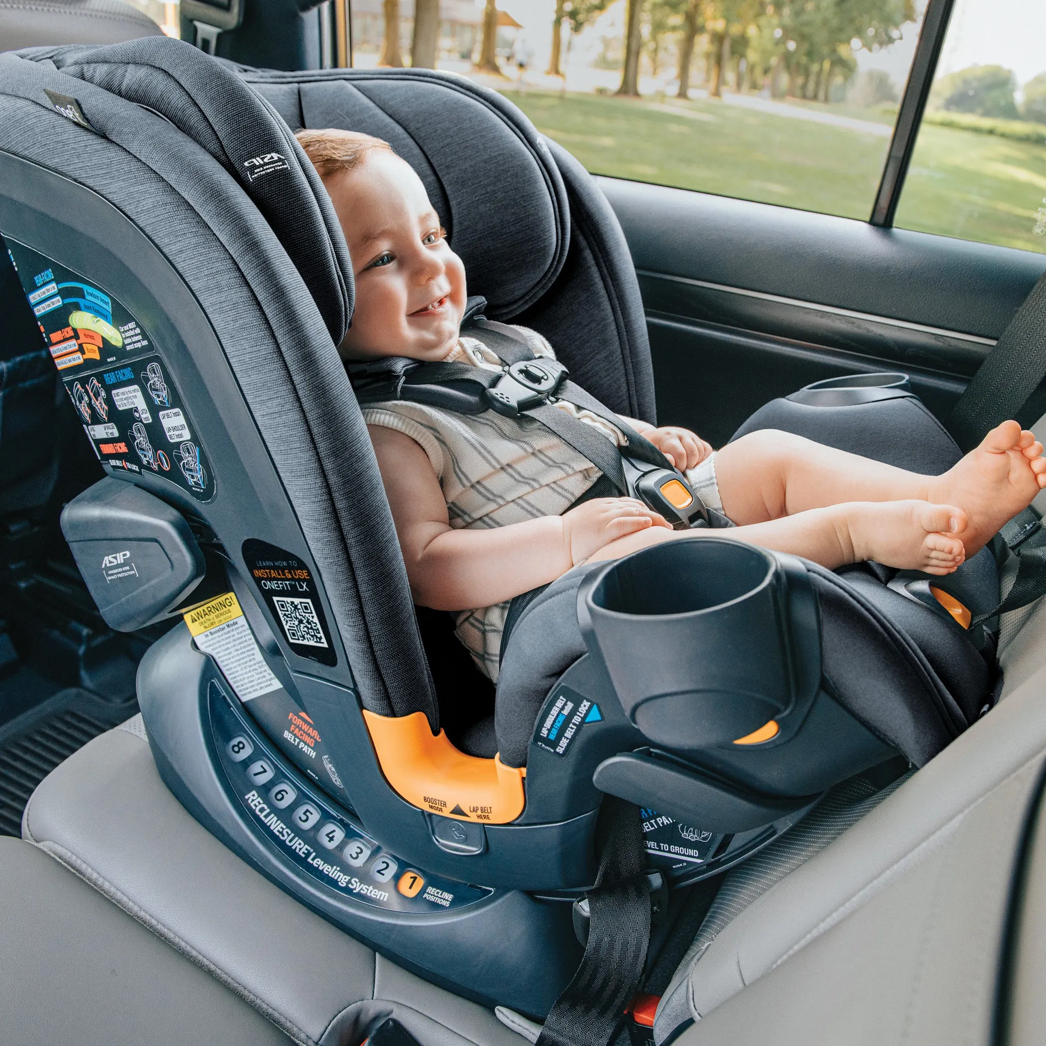 OneFit LX ClearTex All-in-One Convertible Car Seat - Smoke - Image 4