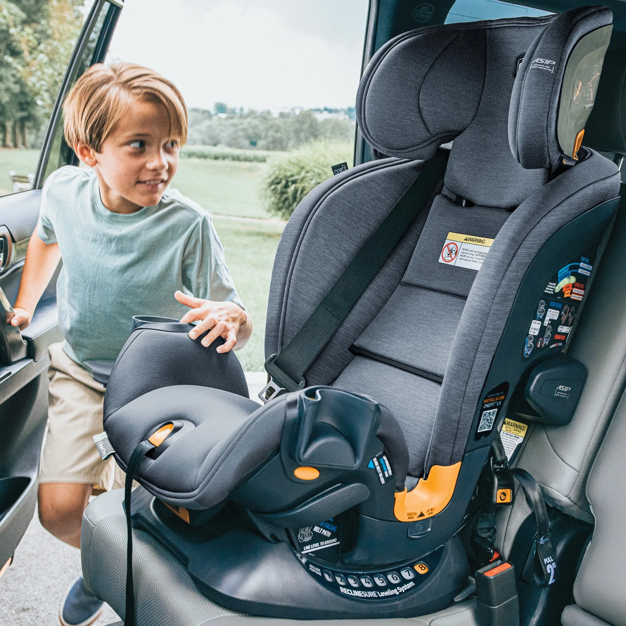 OneFit LX ClearTex All-in-One Convertible Car Seat - Smoke - Image 7