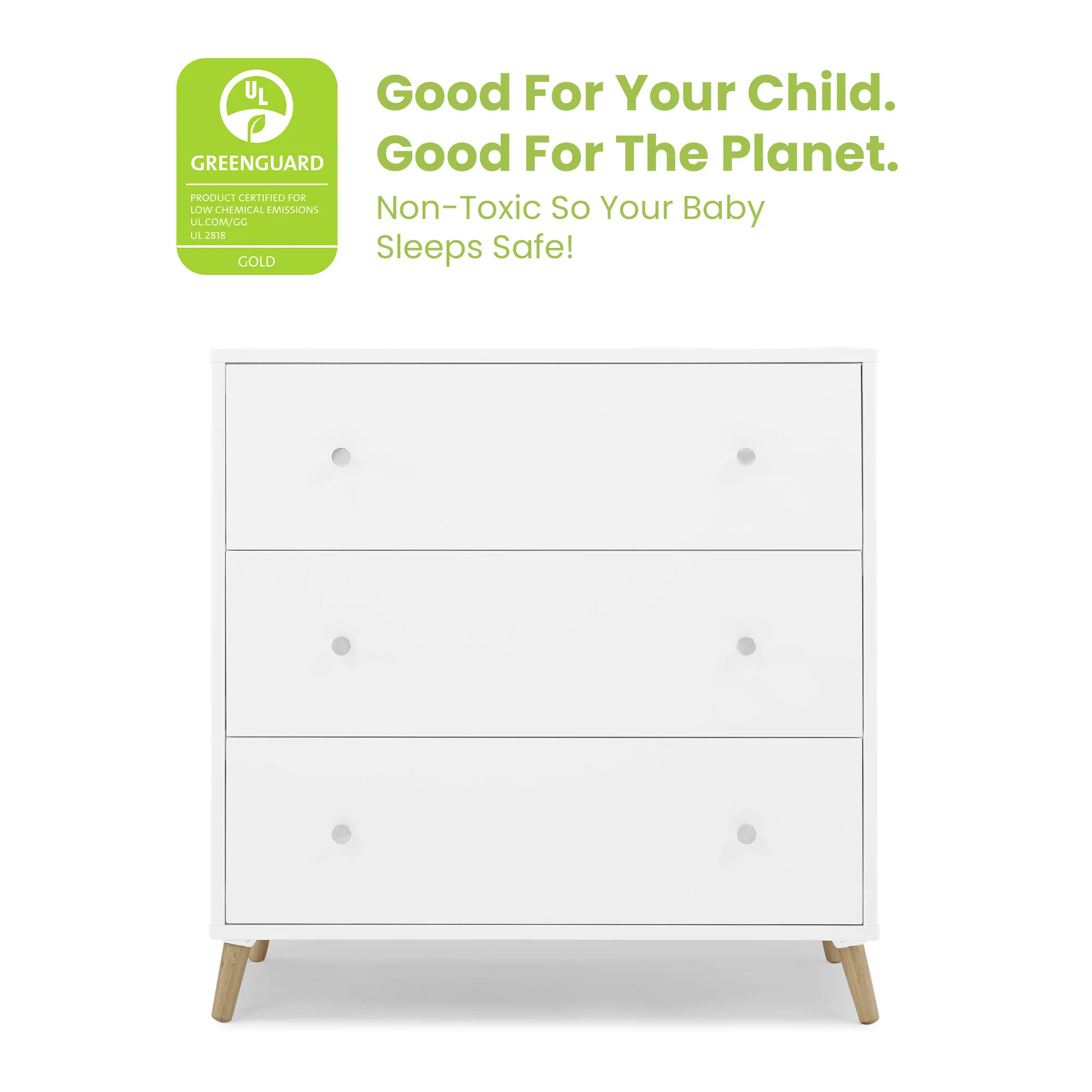 Jordan 3 Drawer Dresser With Interlocking Drawers - Image 3