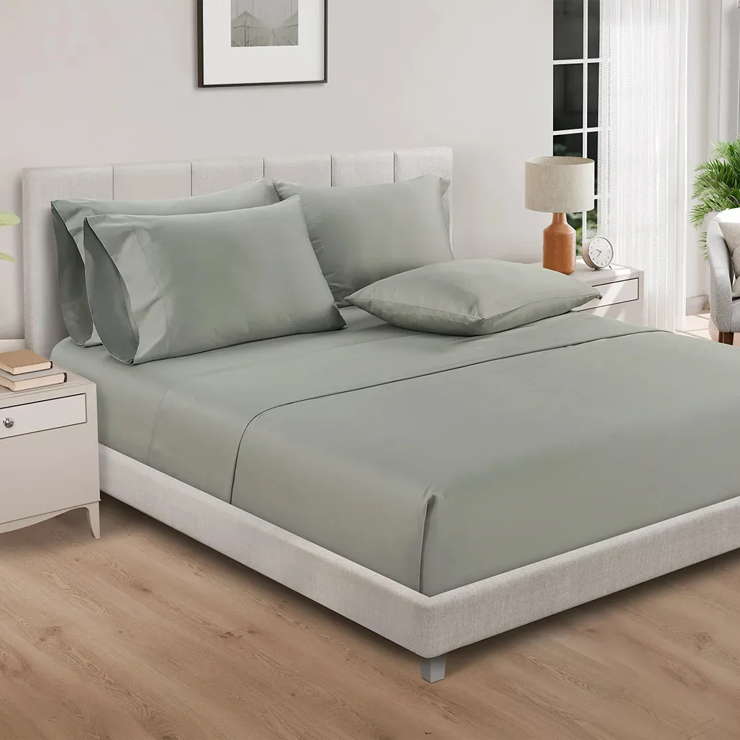 Organic 300 Thread Count 6-Piece King Sheet Set - Gray - Image 3