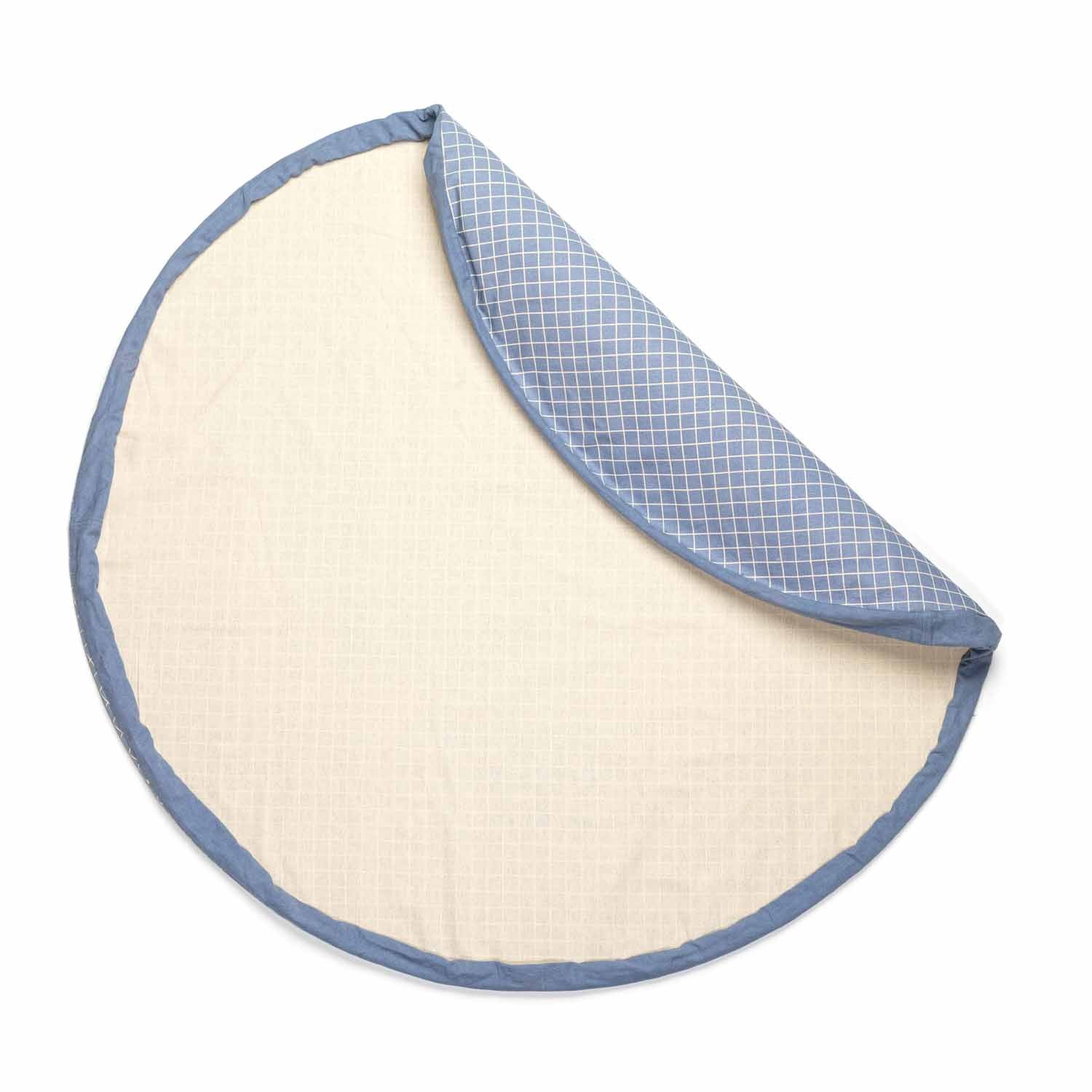Organic Grid Blue Storage Bag - Image 14