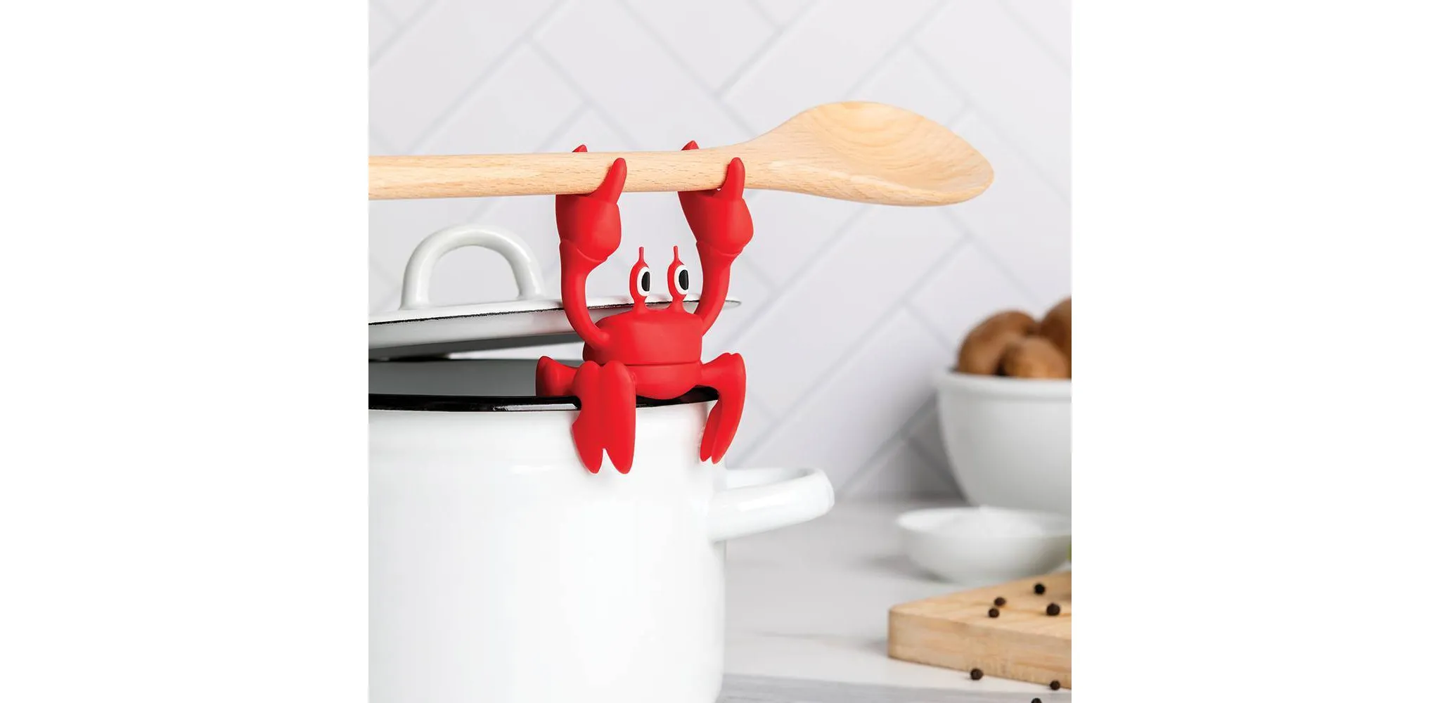 Ototo Holiday Gift Silicone Red Crab Spoon Rest Steam Releaser - Image 2