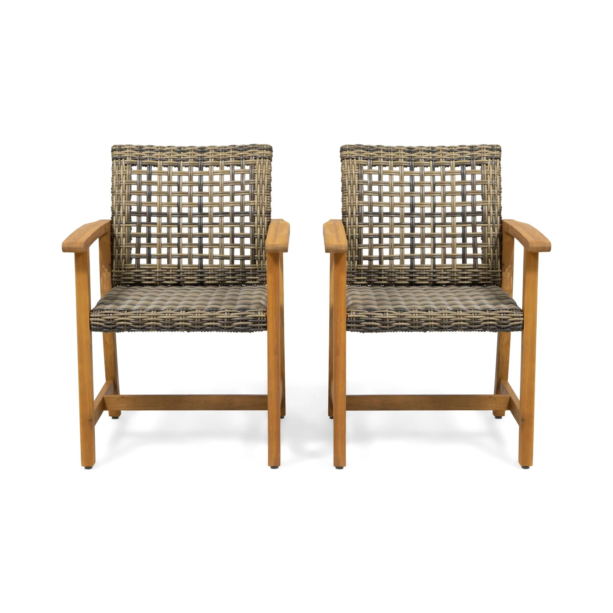 Outdoor Dining Chair Acacia Wood Frame (Set of 2)
