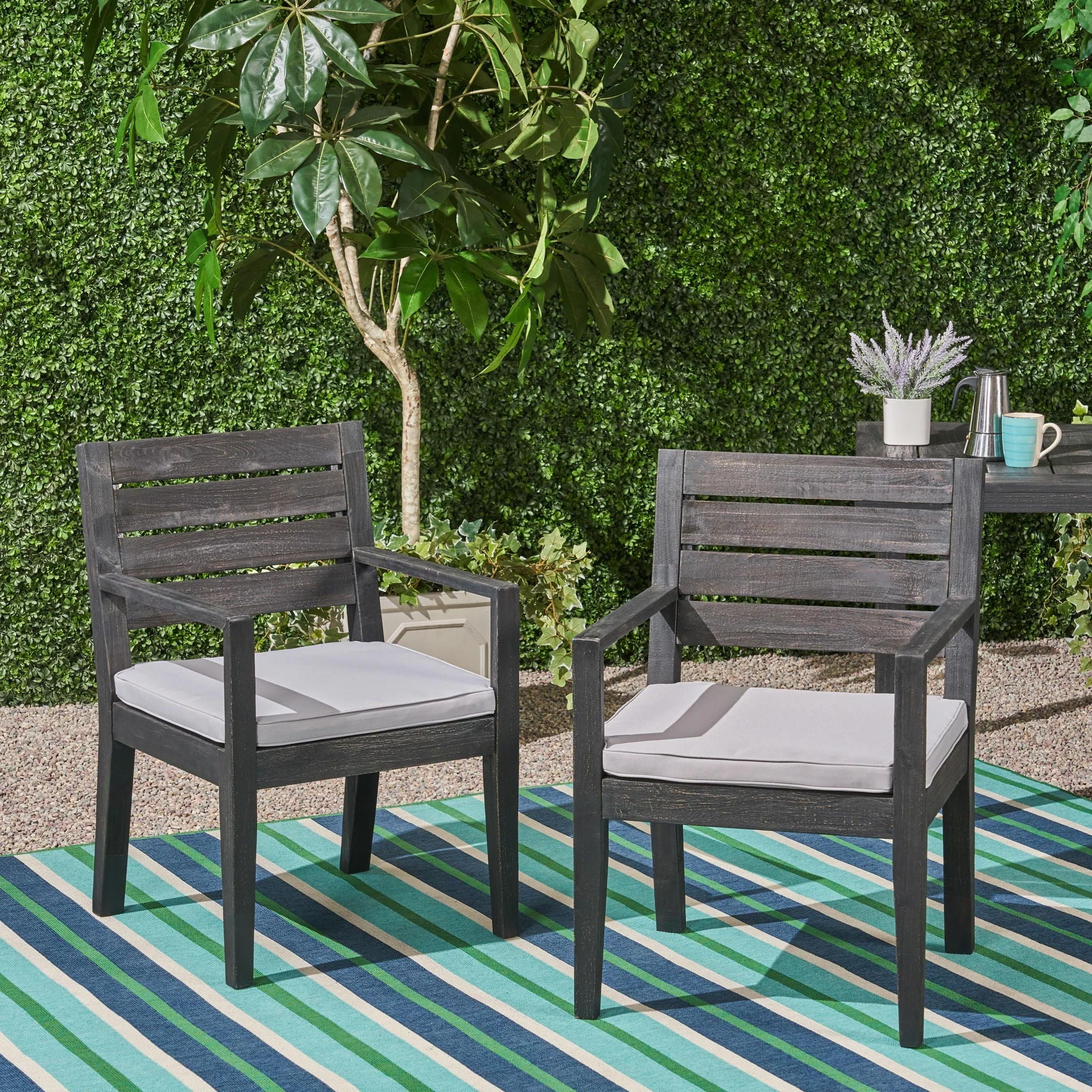 Outdoor Elegant Design Dining Chair (Set of 2) - Image 3