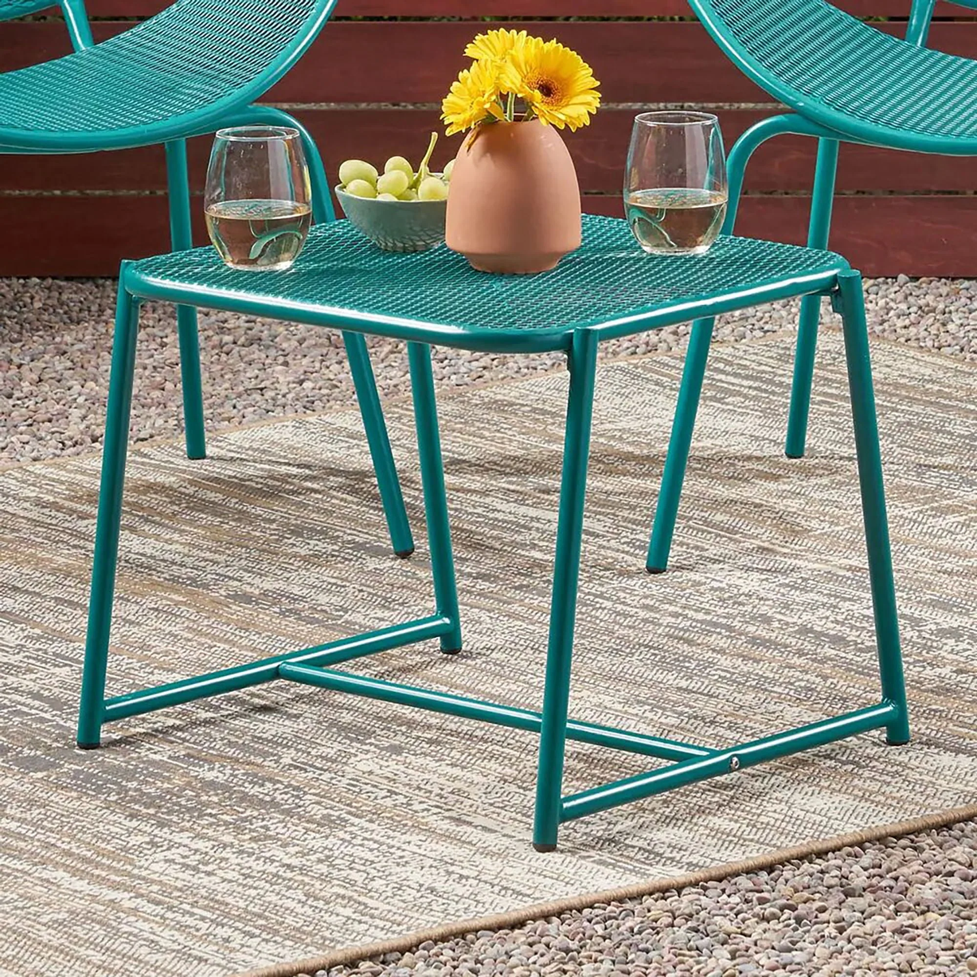 Outdoor Iron Chair With Mesh Design - Image 7