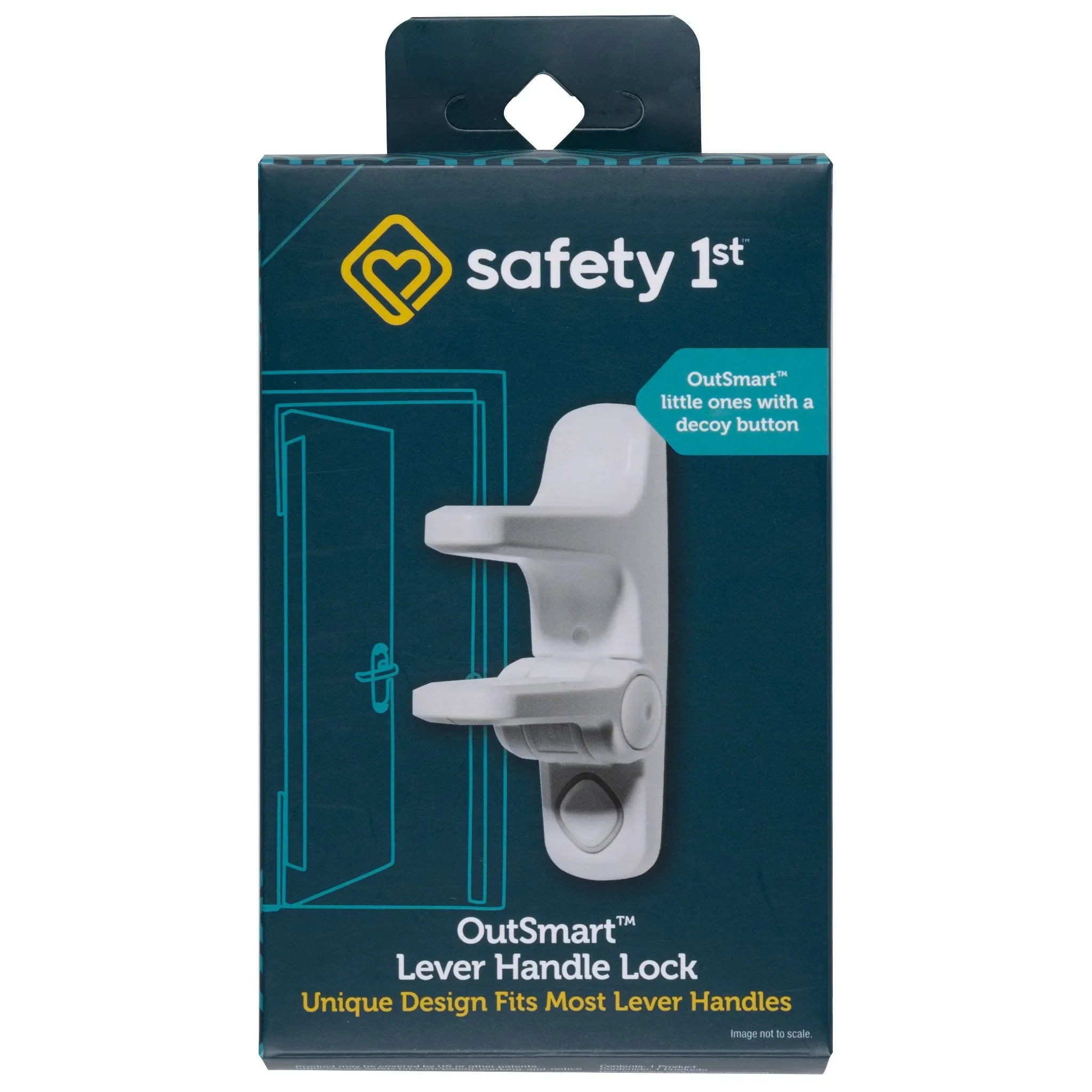 OutSmart Lever Lock With Decoy Button - White - Image 2