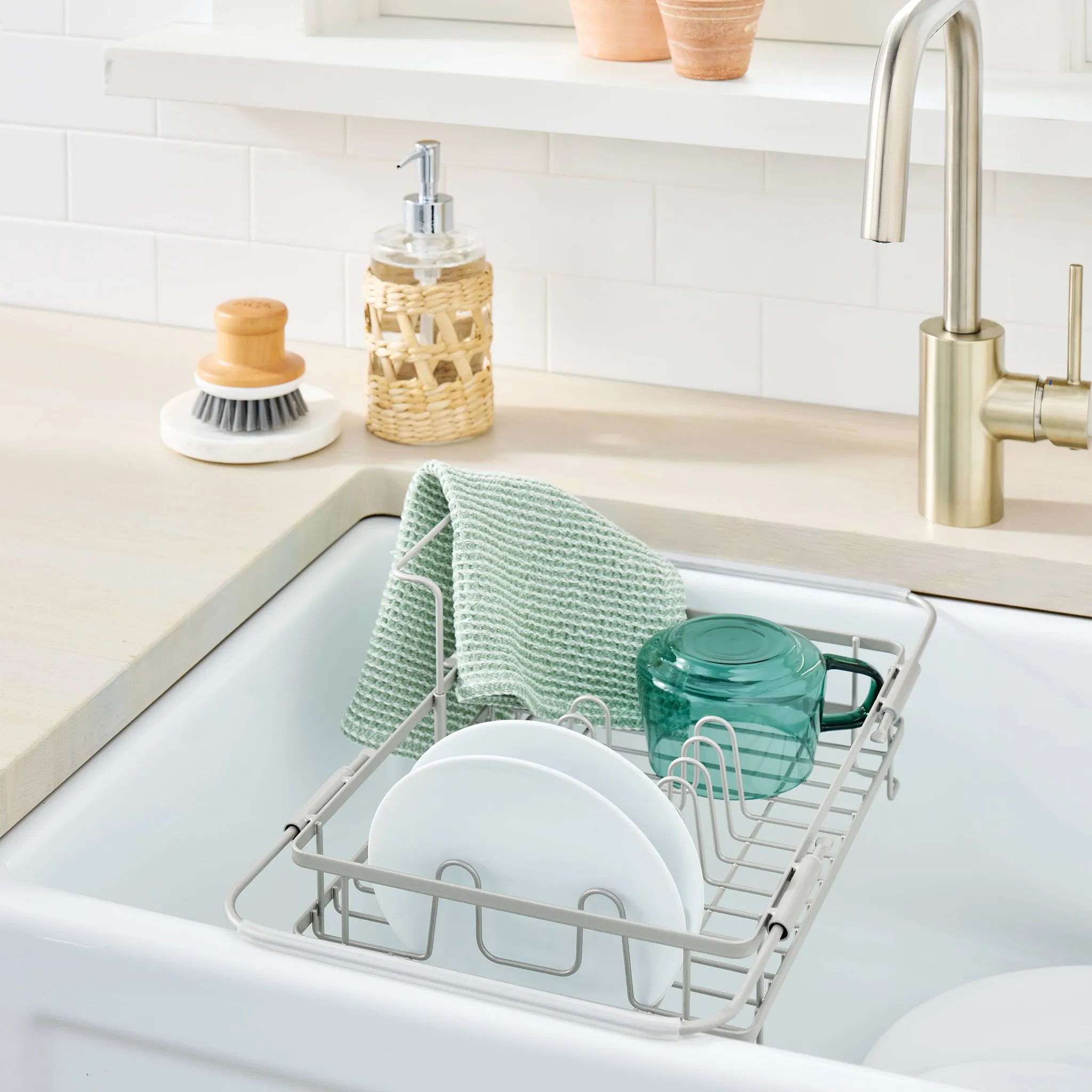 Over the Sink Expandable Caddy Drying Rack Towel Bar - Brightroom™ - Image 2