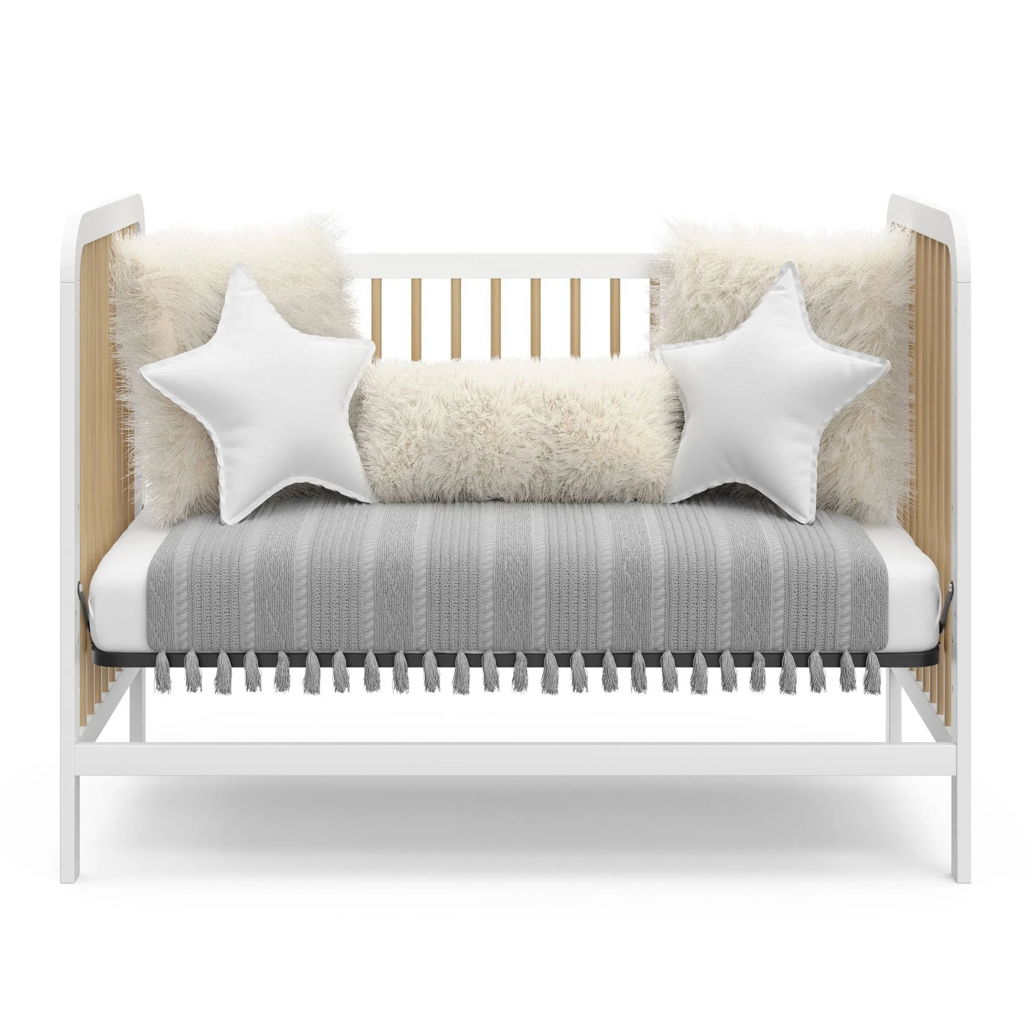 Pasadena 3-in-1 Convertible Crib - White with Driftwood - Image 5