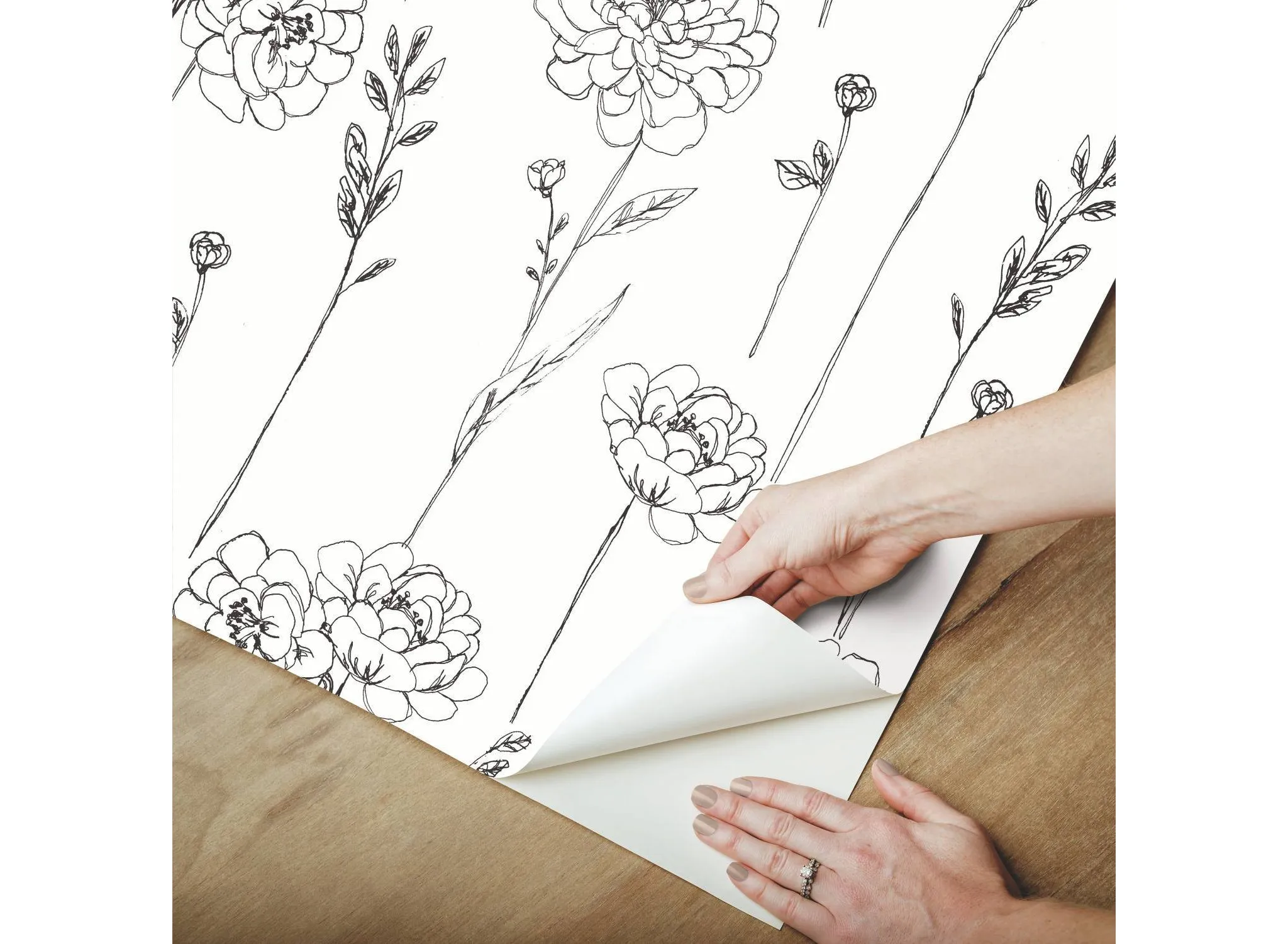 Maisey Peel and Stick Wallpaper Black: Self-Adhesive Vinyl, Abstract Pattern, 30.8 Sq Ft - Image 5