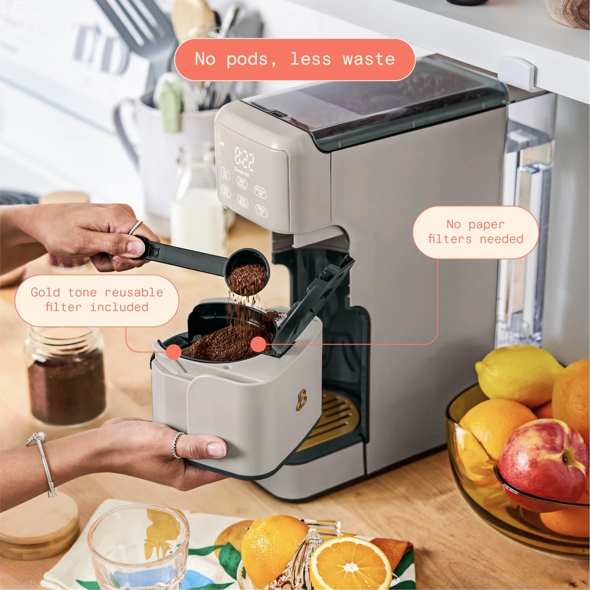Perfect Grind Programmable Single Serve Coffee Maker - Porcini - Image 3