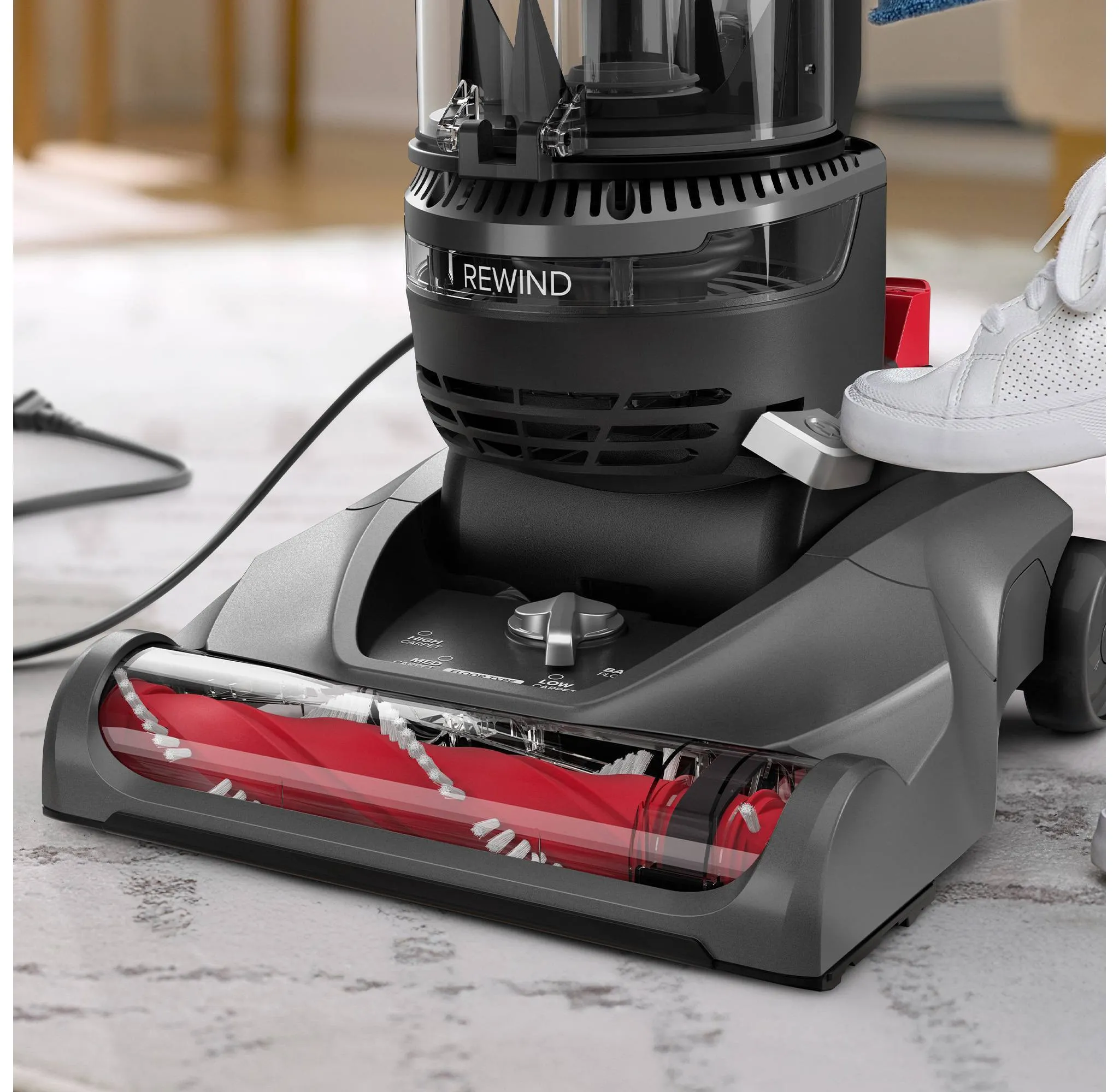Pet Rewind Upright Vacuum - Gray/Red - Image 3