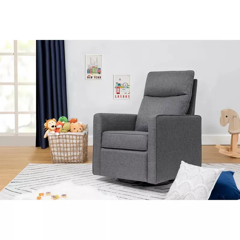 Pillowback Swivel Glider - Grey - Image 3
