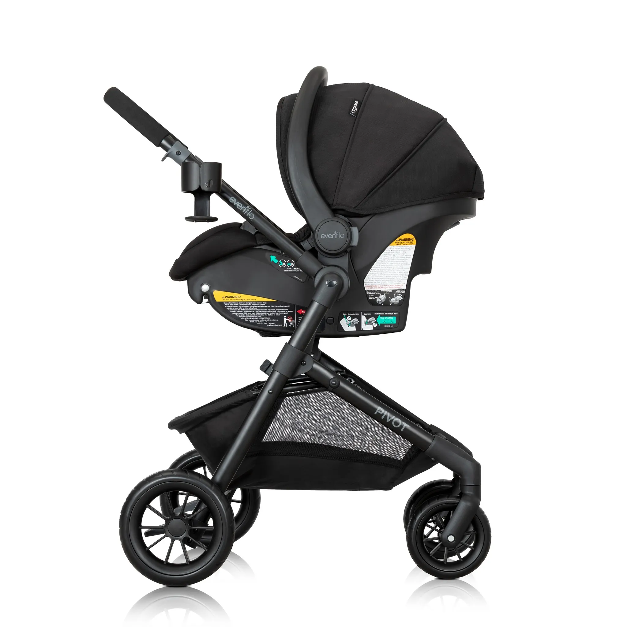 Pivot Modular Travel System with LiteMax Infant Car Seat with Anti-Rebound Bar - Oxford Black