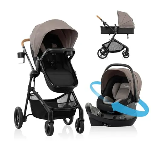 Pivot NXT Travel System w/ Revolve180 LiteMax NXT Infant Car Seat - Driftwood Brown